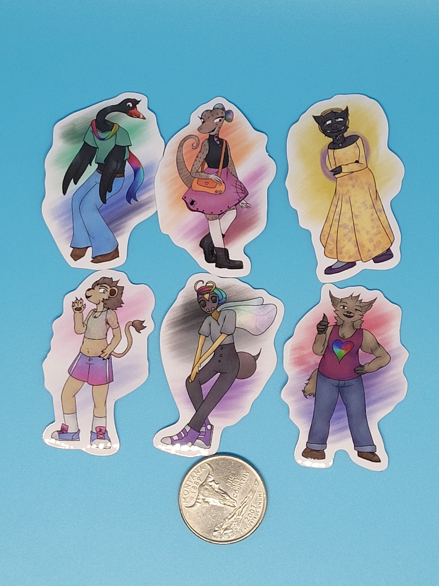 LGBT+ Pride Anthro / Furry Vinyl Sticker Collection