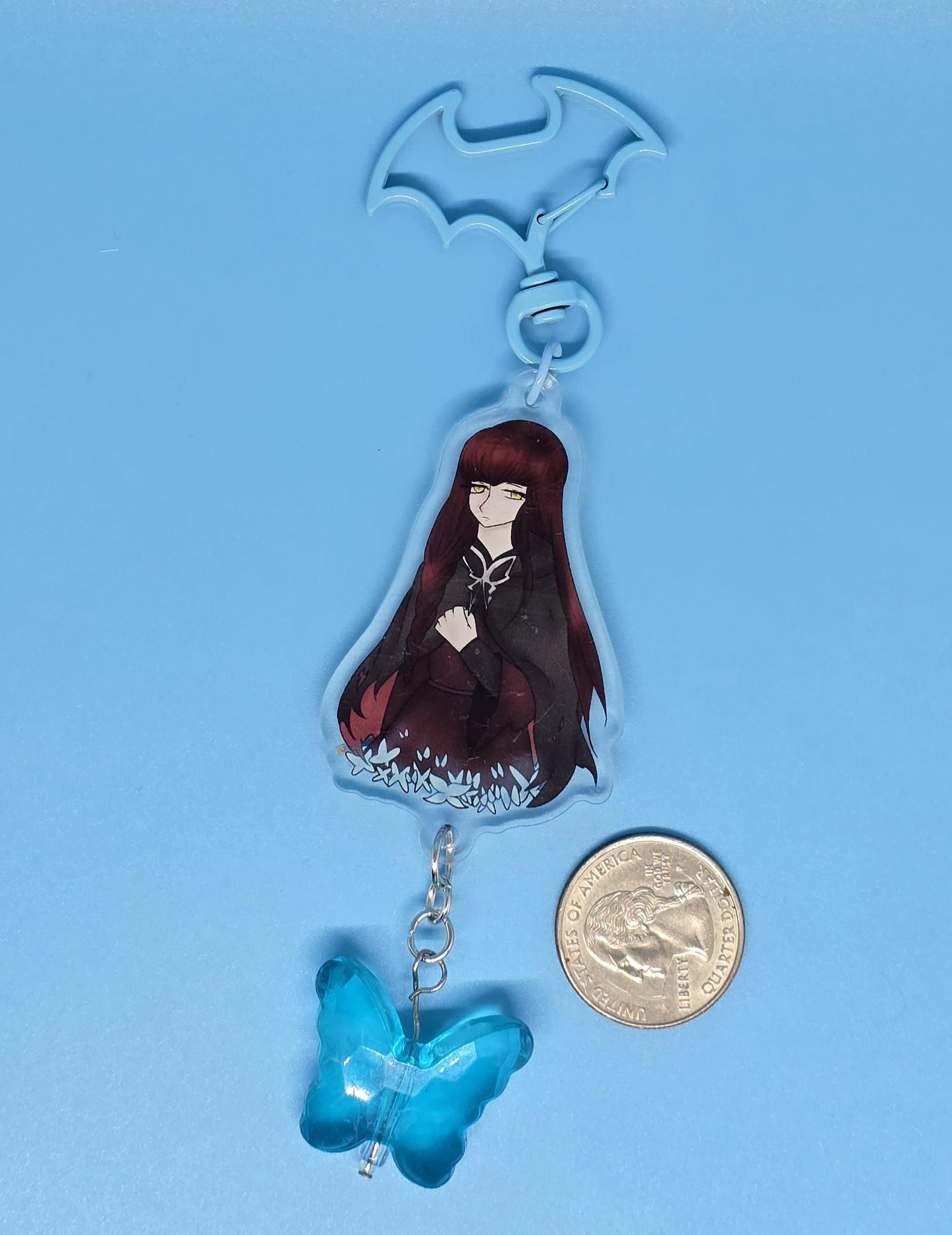 The House In Fata Morgana Acrylic Keychain with Butterfly Charm