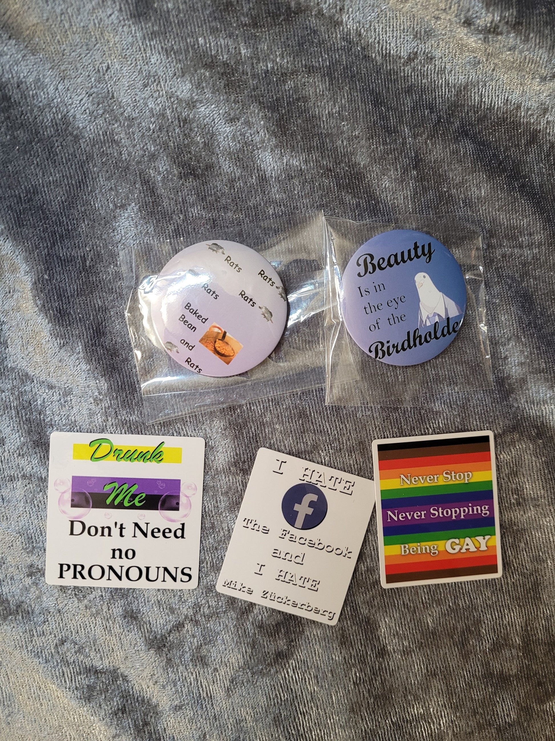 Meme Slogan Pin Badges And Stickers