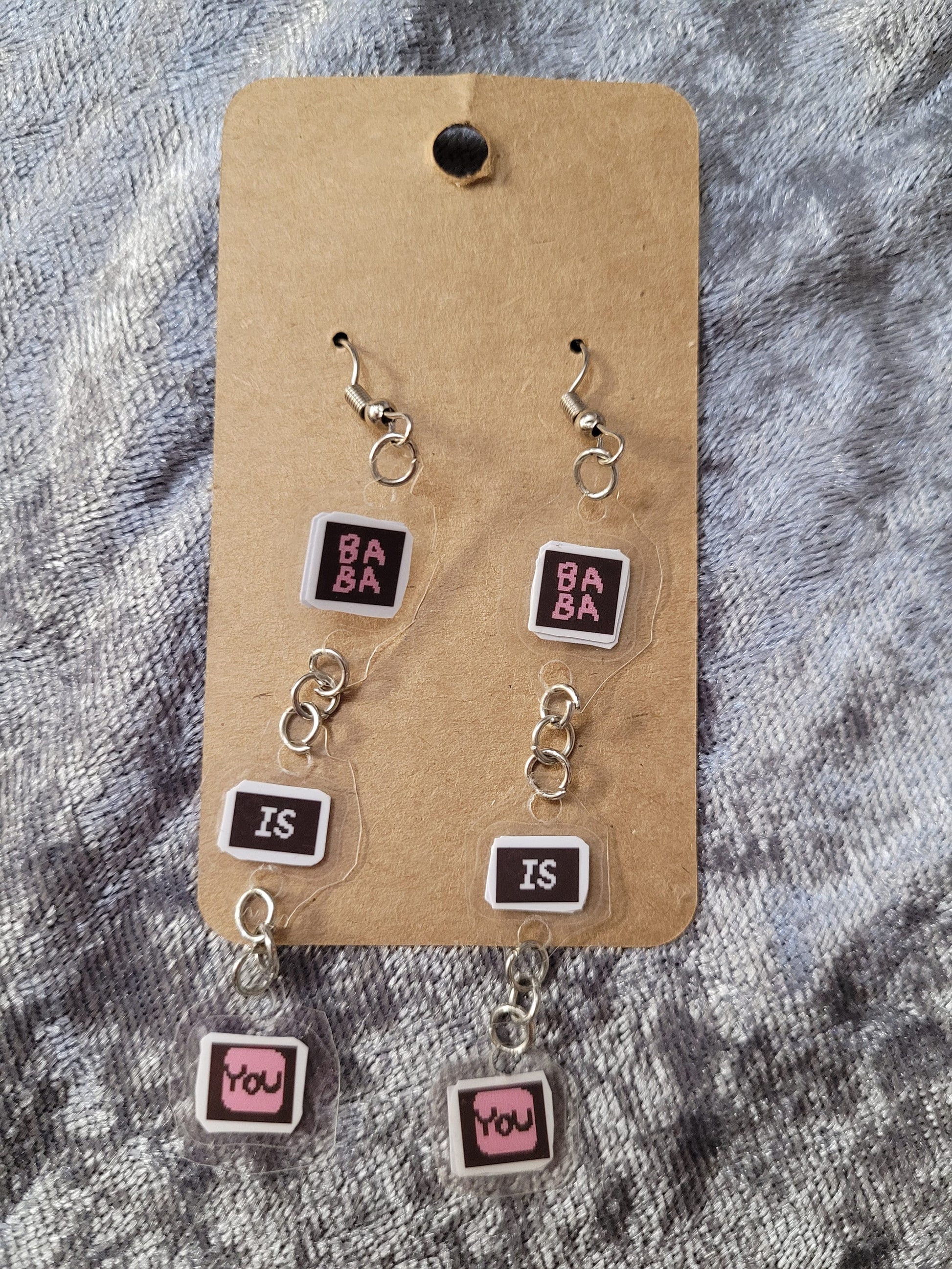 Baba Is You Rules Chain Earrings