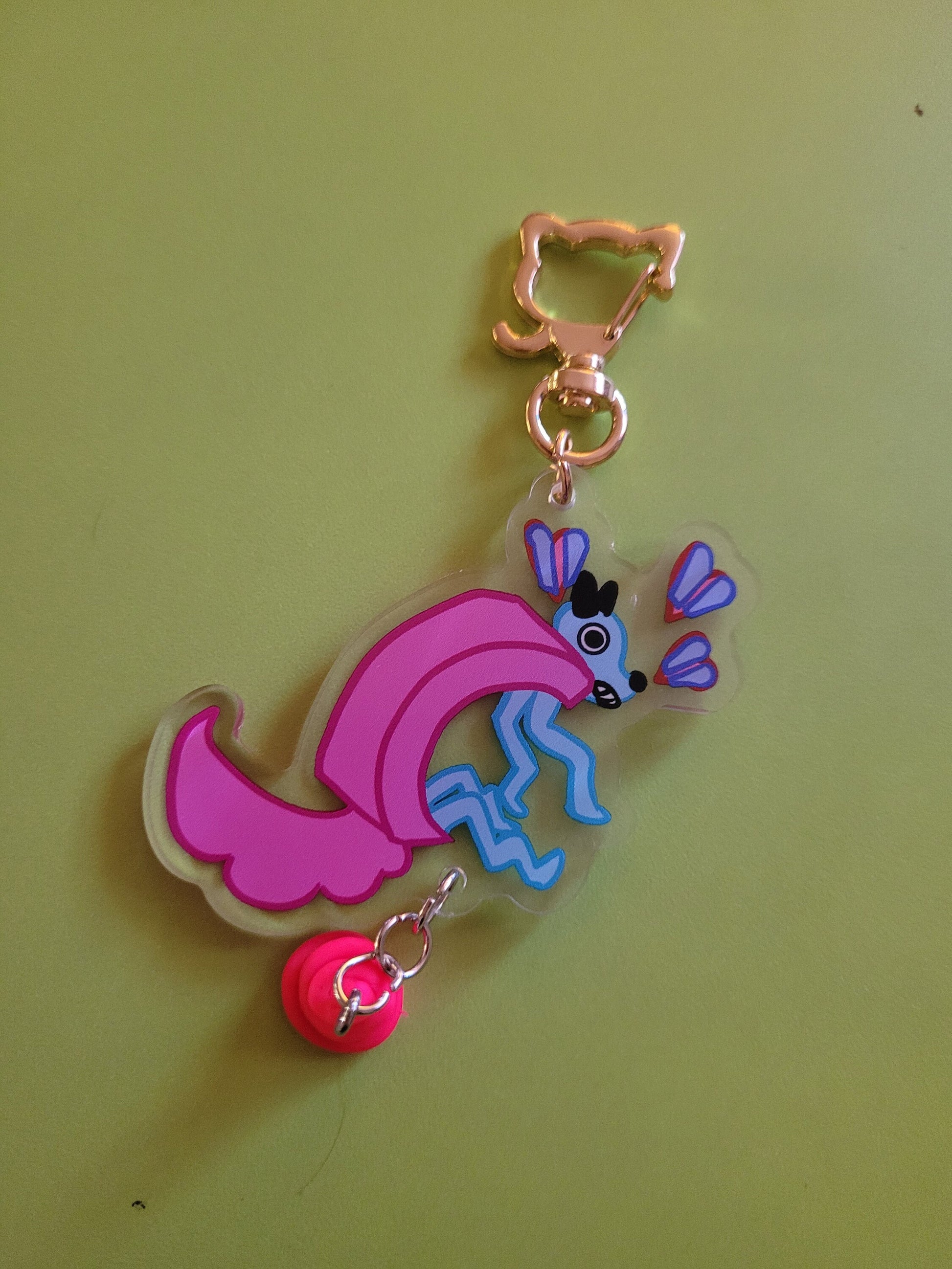 Wobbledogs Wobbledog Happy And Distressed Acrylic Charm Attachment and Laminate Keychains