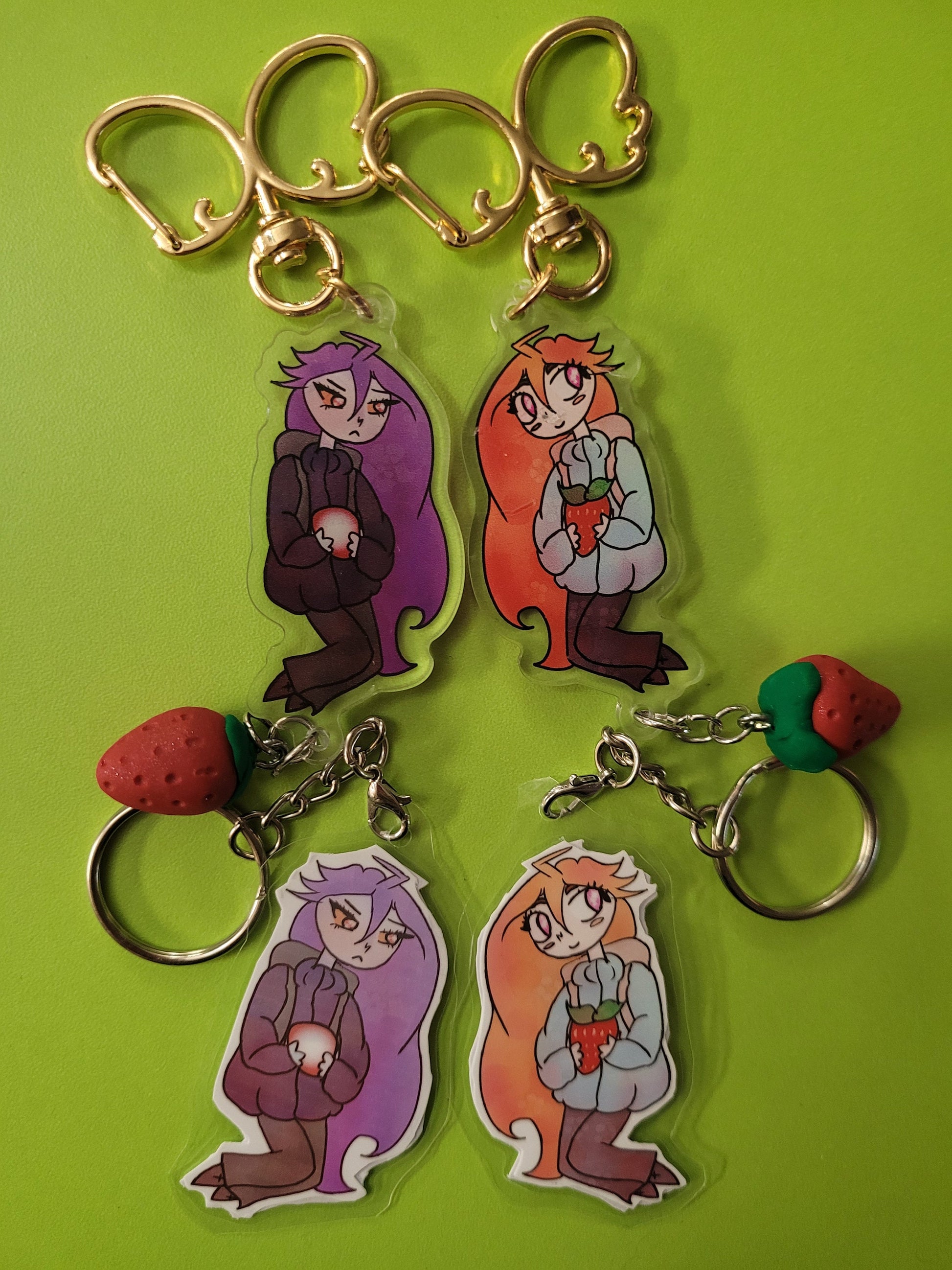 Celeste Madeline and Badeline Keychain : Double-Sided Acrylic Attachment / Laminate