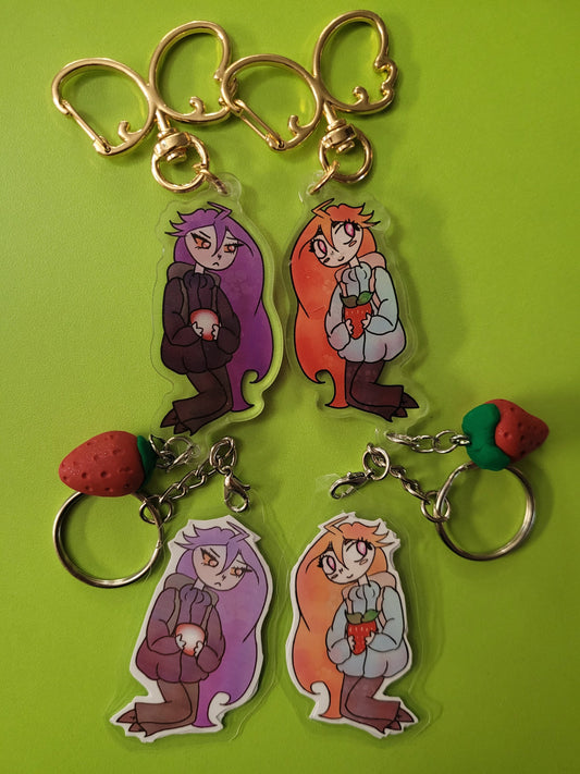 Celeste Madeline and Badeline Keychain : Double-Sided Acrylic Attachment / Laminate