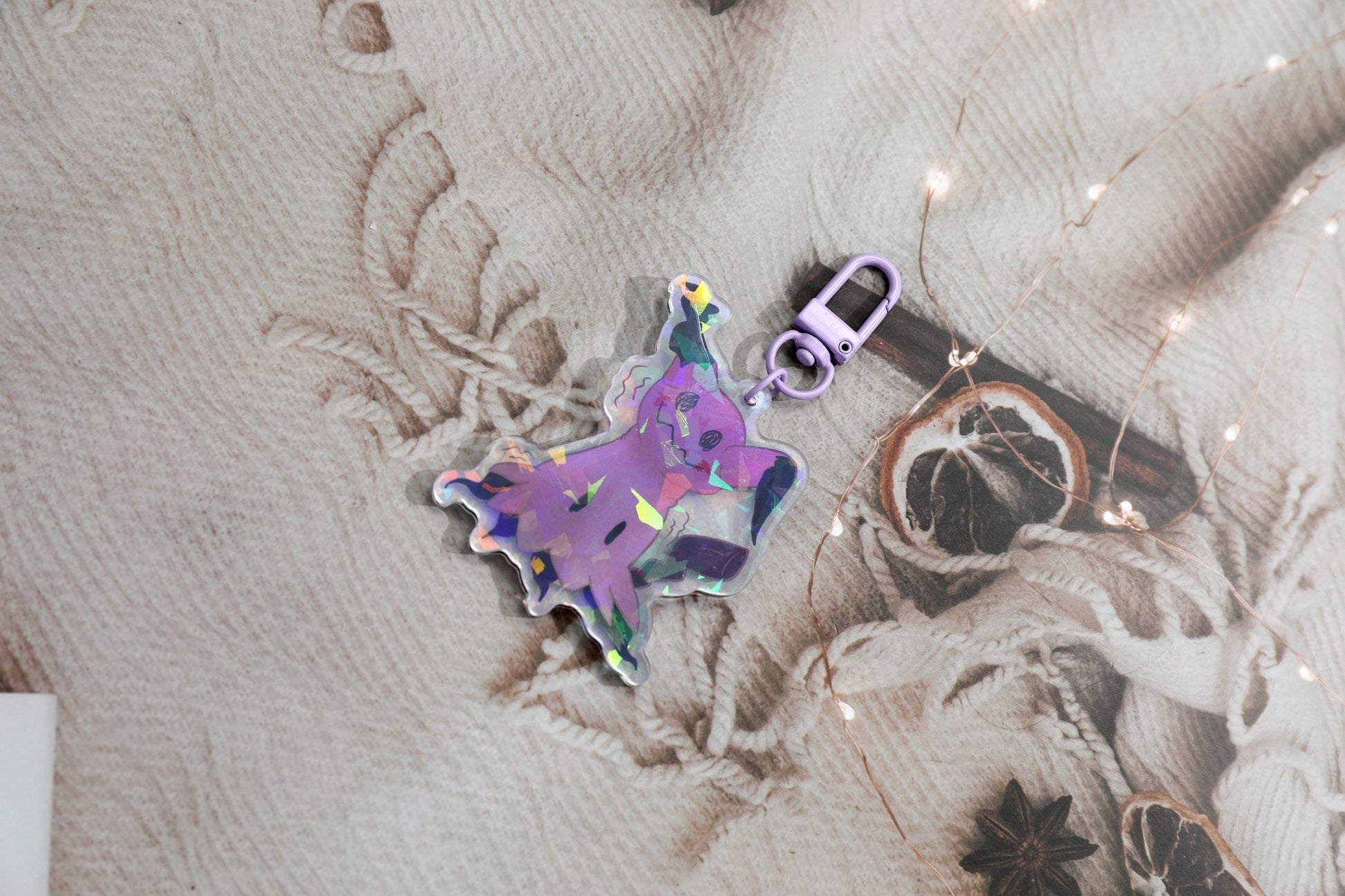 Ghost Pokemon Holographic Acrylic Keychain - Gengar, Mimikyu, Drifblim, Greavard