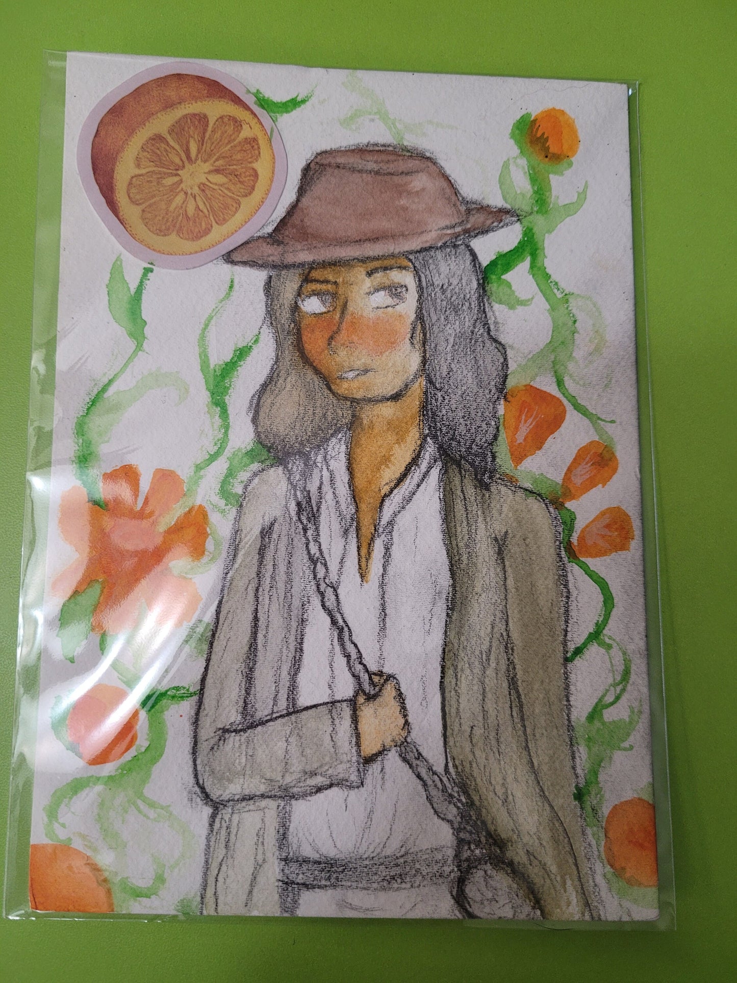 Our Flag Means Death Jim Original Watercolor Painting 5x7