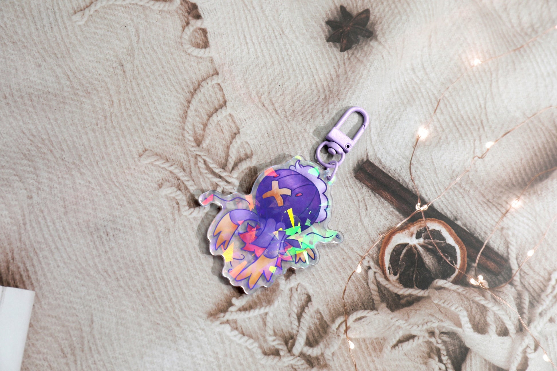 Ghost Pokemon Holographic Acrylic Keychain - Gengar, Mimikyu, Drifblim, Greavard