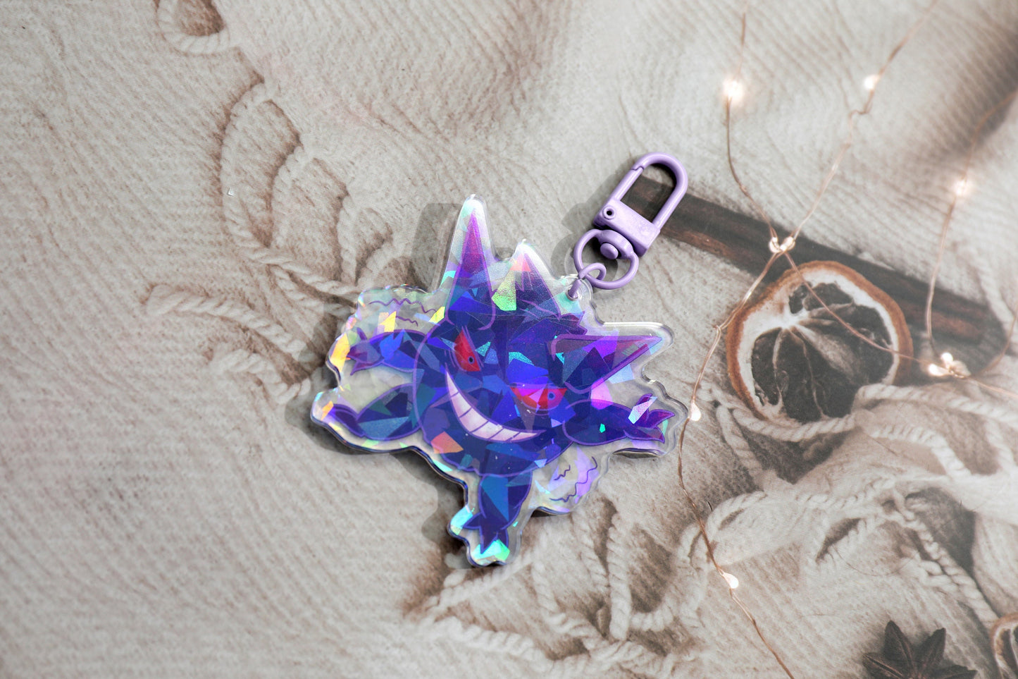 Ghost Pokemon Holographic Acrylic Keychain - Gengar, Mimikyu, Drifblim, Greavard