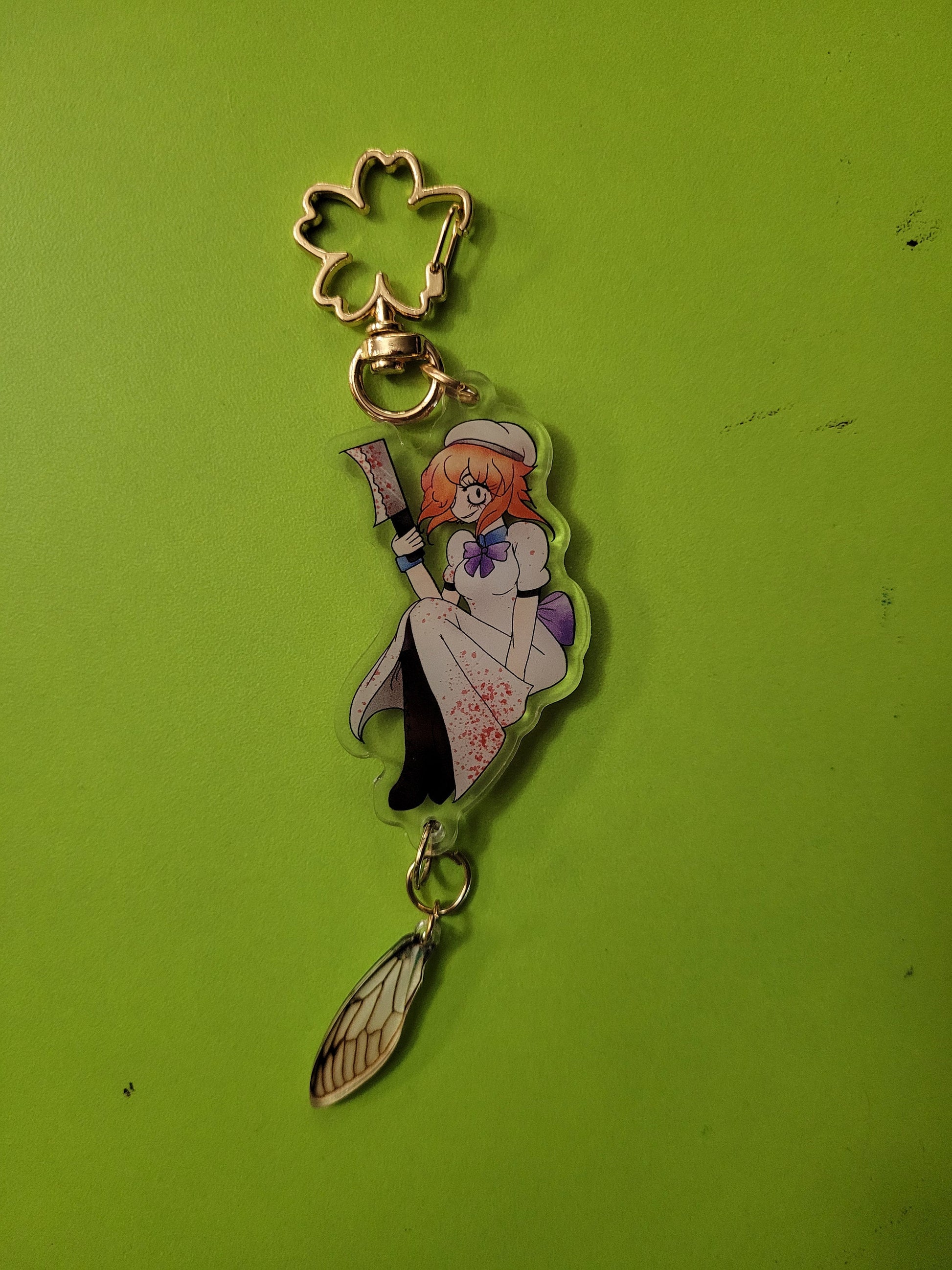 Higurashi When They Cry Rena Ryuugu Cicada Keychain