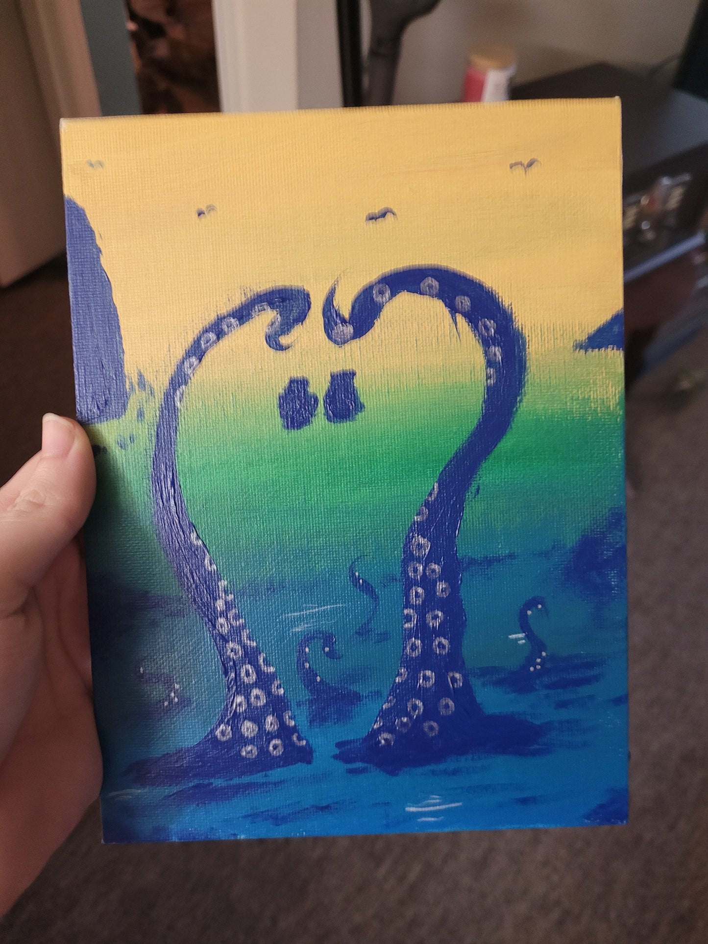 Kraken Lovers OFMD Inspired Acrylic Painting Original 6x8 / 4x6 Prints