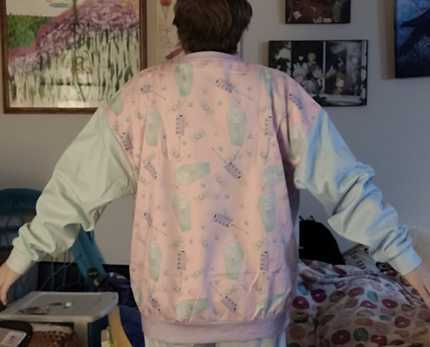 Menhera Girl On All Over Pattern Sweatshirt