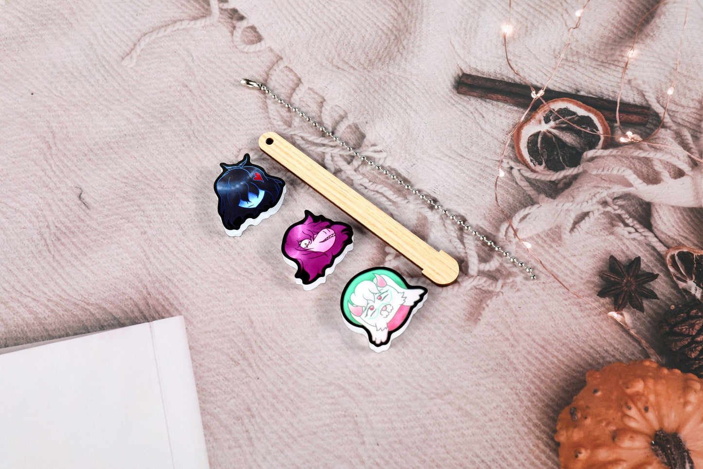 Deltarune Protagonists Double-Sided BBQ Dango Keychain