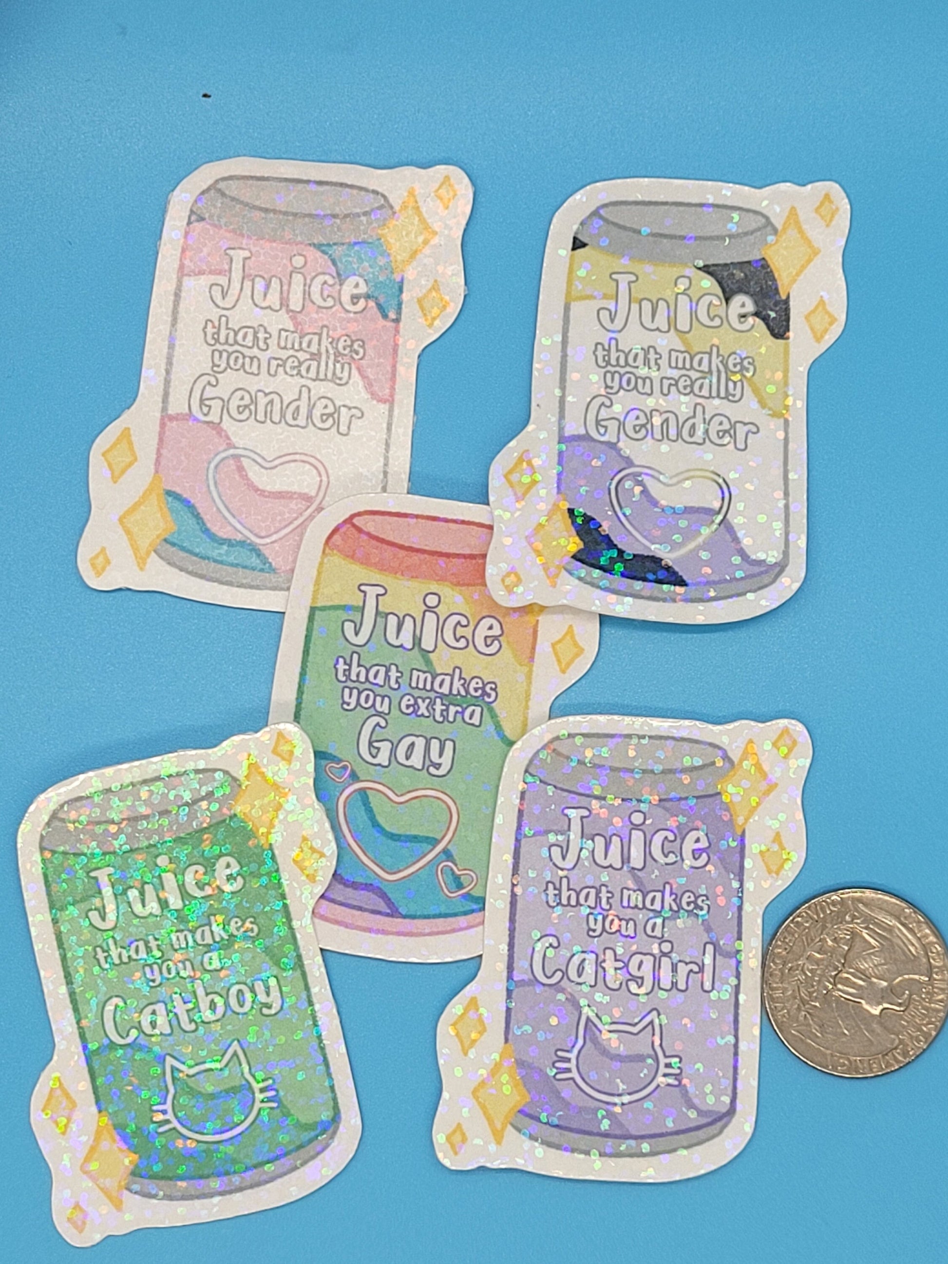 Transformation Juice Holographic Stickers