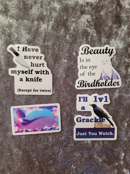 Assorted Meme Slogan Stickers- Hatoful Boyfriend, Pokemon, Other