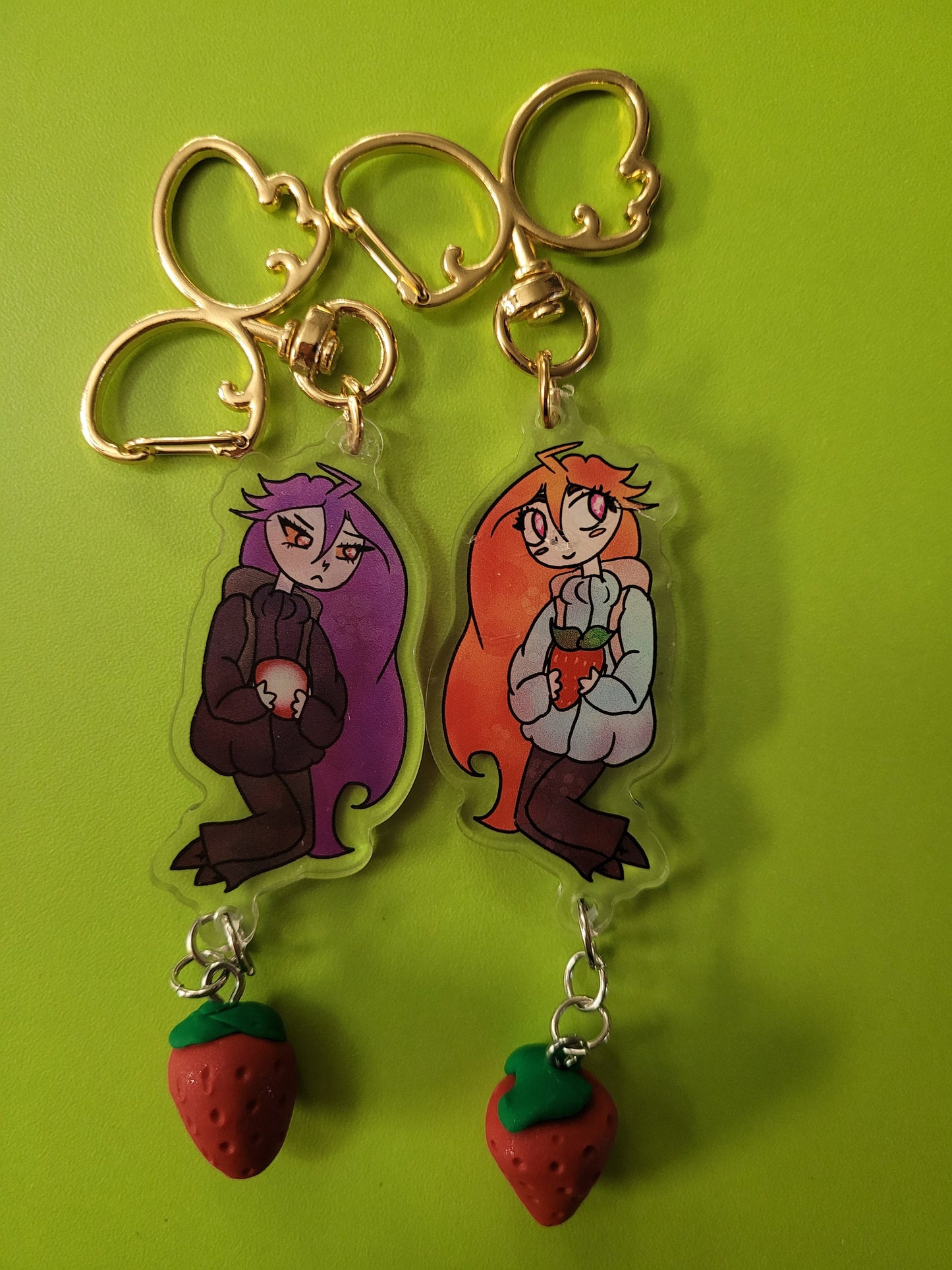 Celeste Madeline and Badeline Keychain : Double-Sided Acrylic Attachment / Laminate