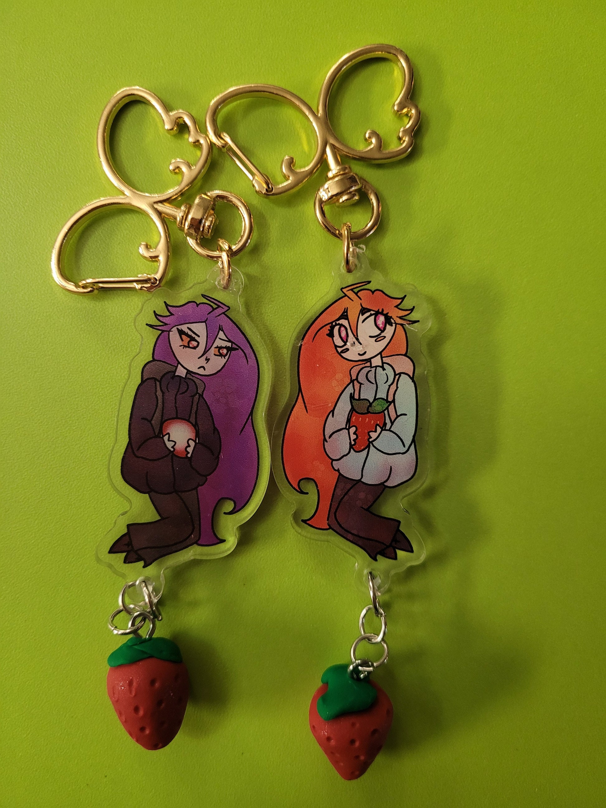 Celeste Madeline and Badeline Keychain : Double-Sided Acrylic Attachment / Laminate