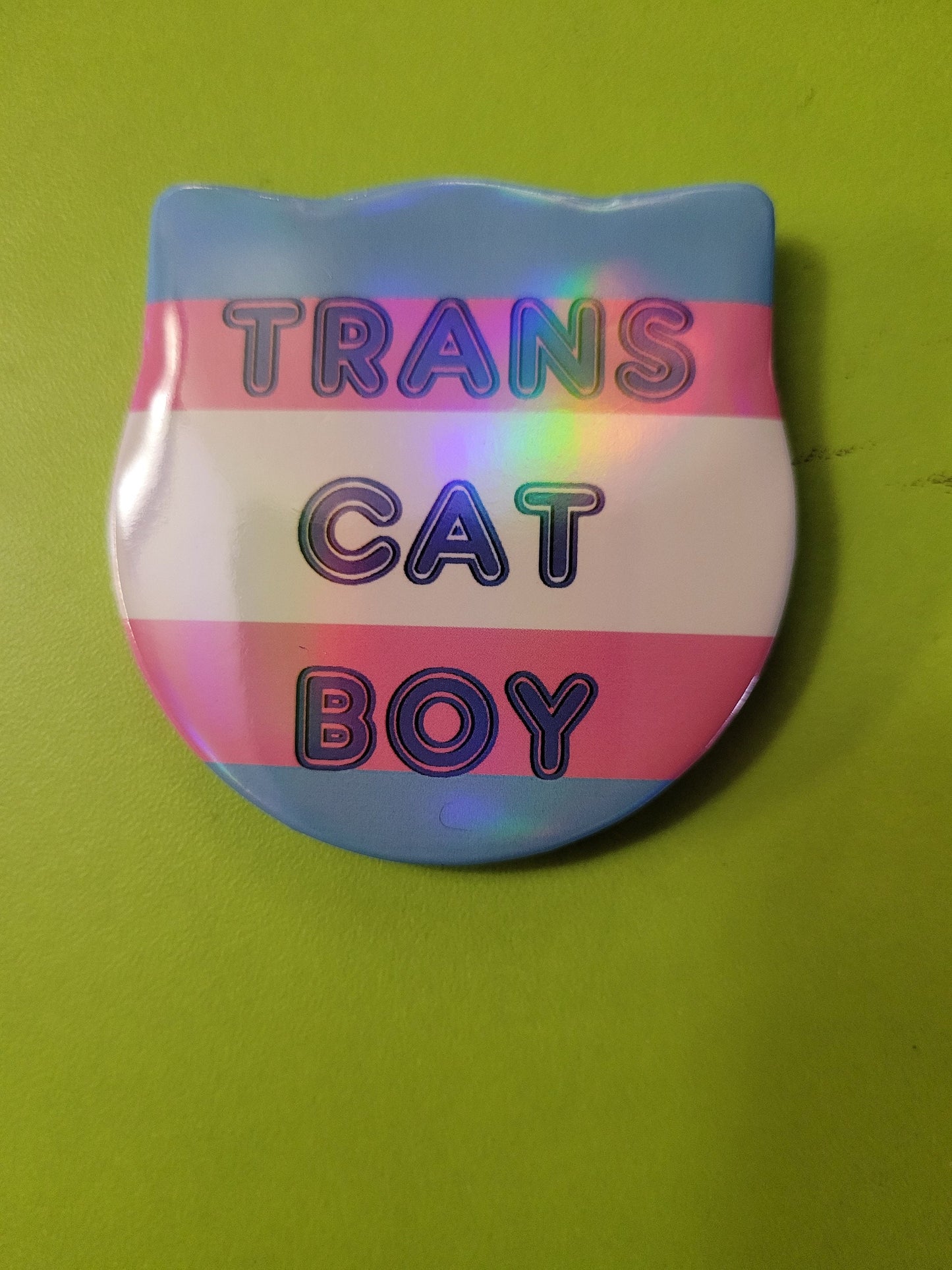 Trans + Nonbinary Pride Cat Pin Badges