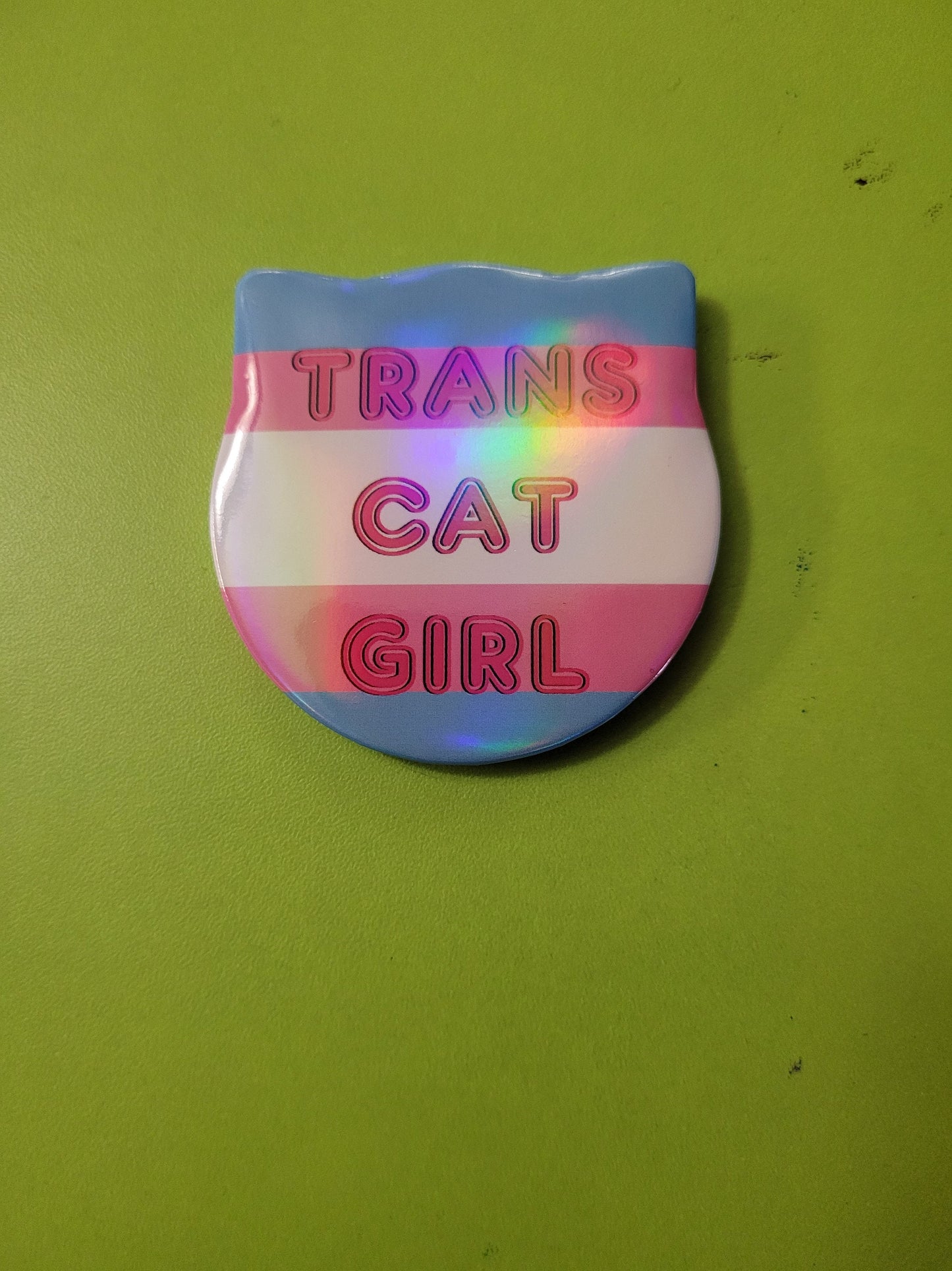 Trans + Nonbinary Pride Cat Pin Badges