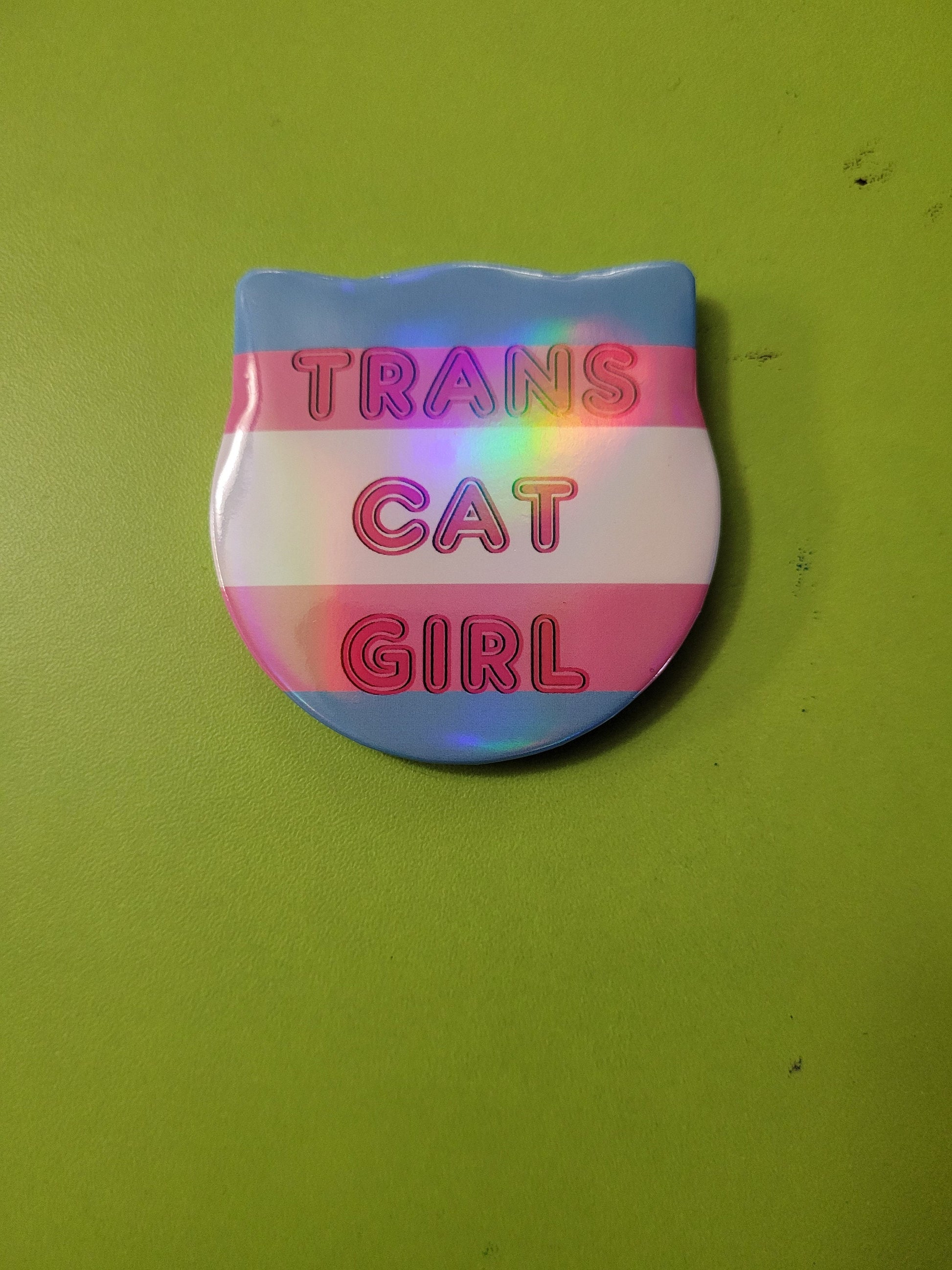 Trans + Nonbinary Pride Cat Pin Badges