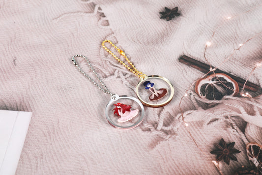 Whimsigoth Cottagecore Mushroom Girls - Keychain or Necklace