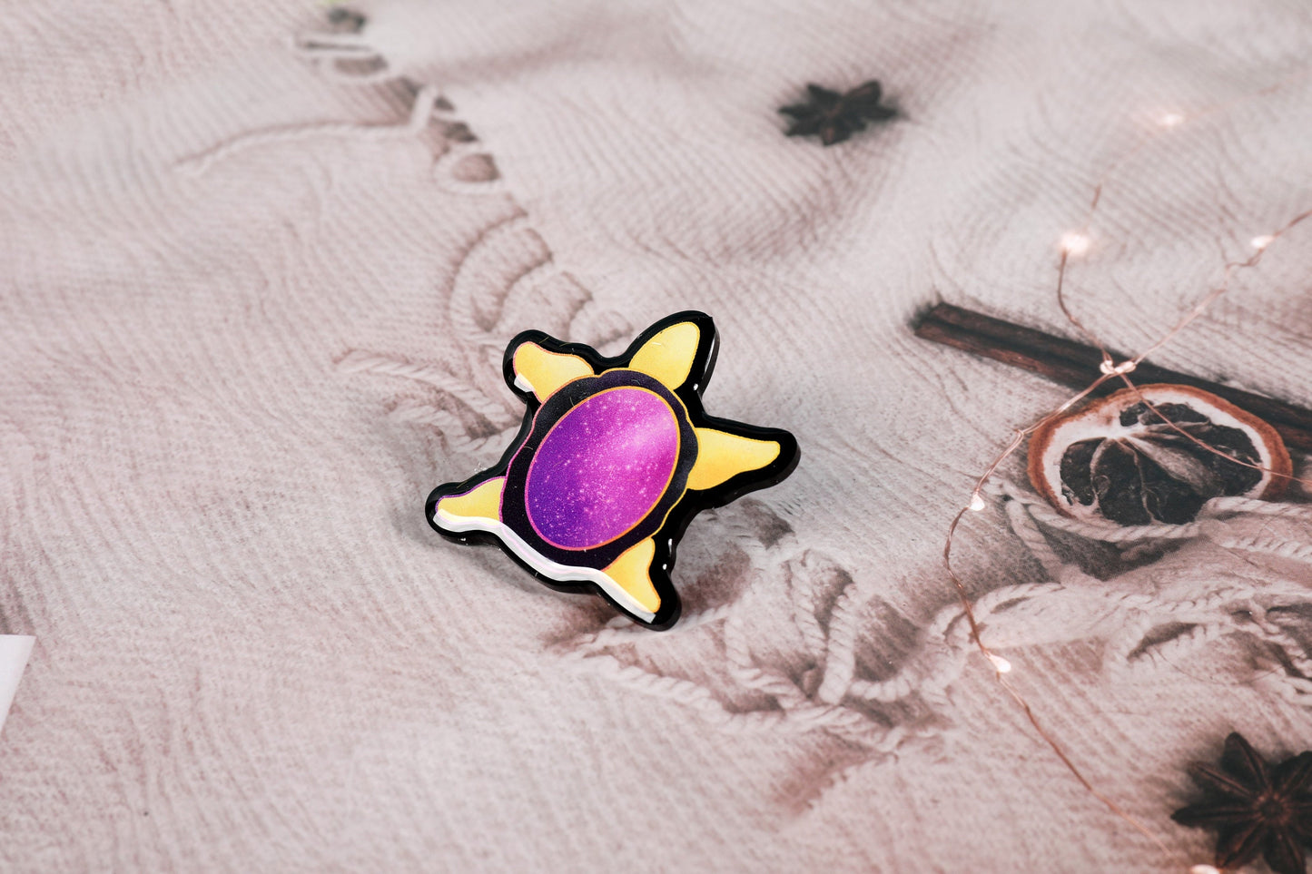 Space Turtle Epoxy Pins - Green, Purple, and Pride Colors!