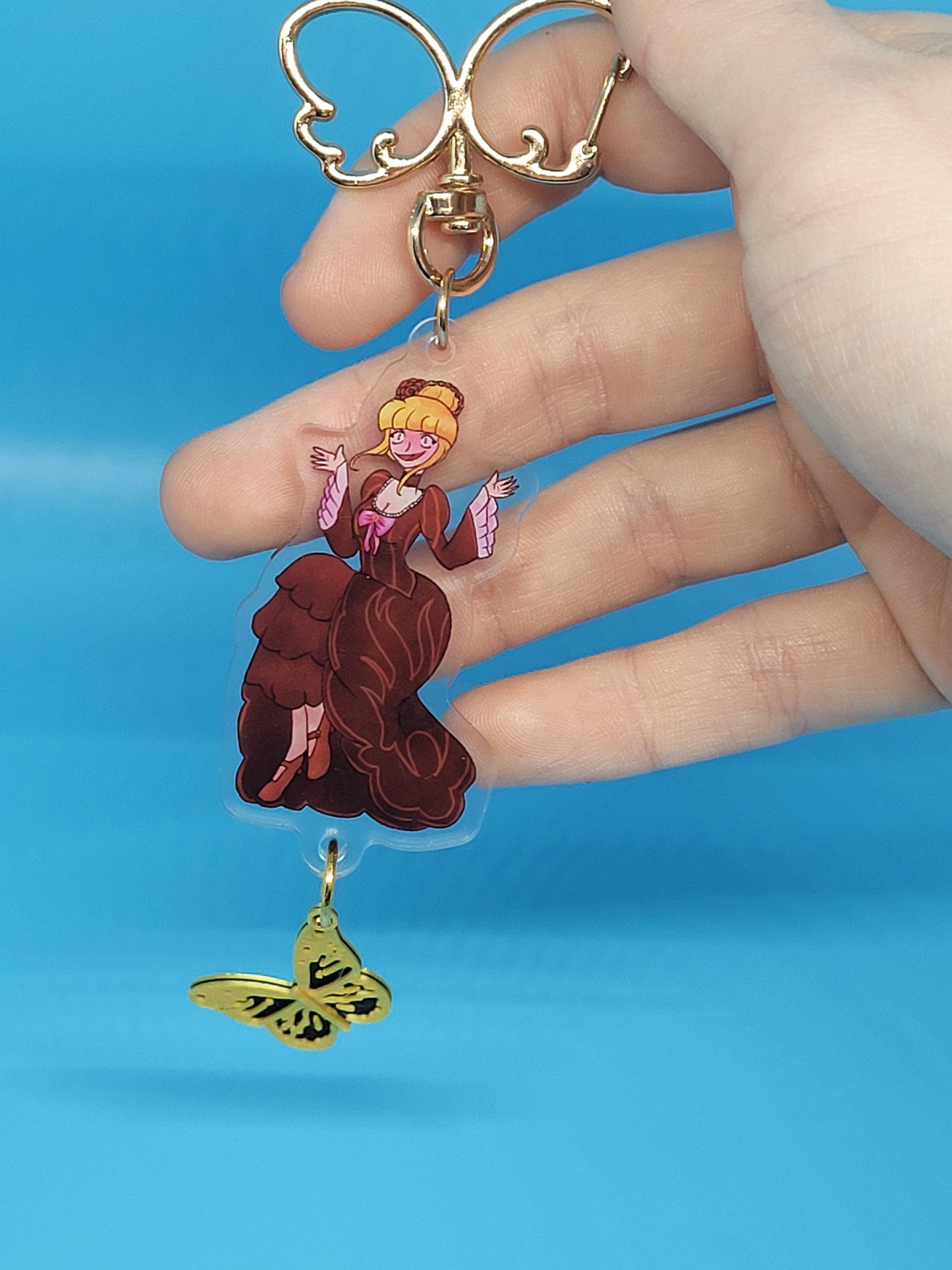 Umineko Beatrice The Golden Witch Acrylic Keychain with Golden Butterfly