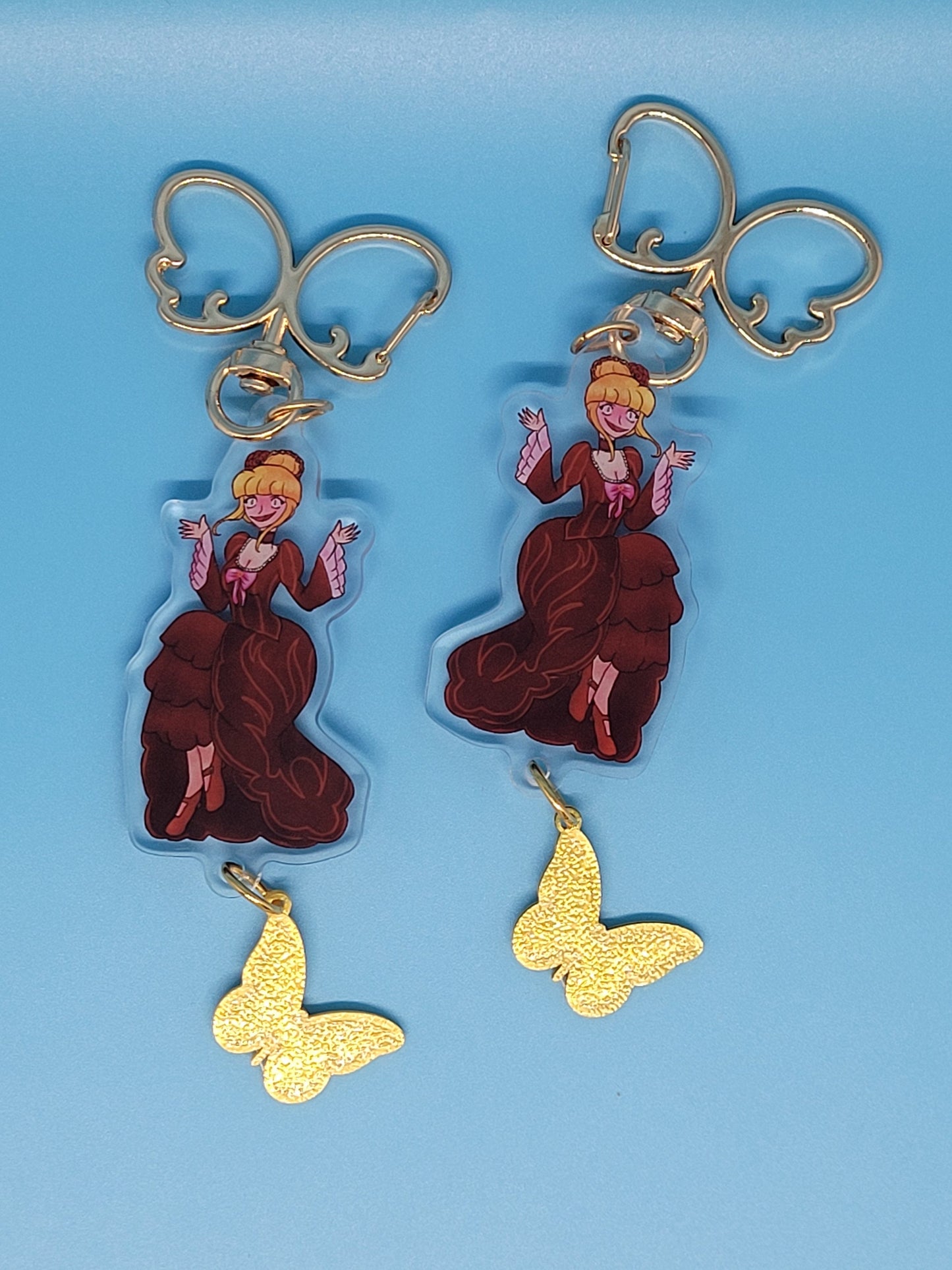 Umineko Beatrice The Golden Witch Acrylic Keychain with Golden Butterfly