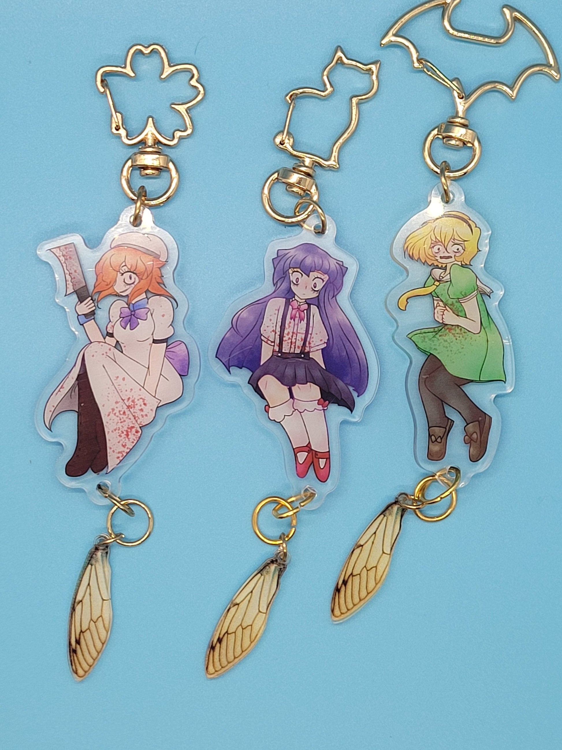 Higurashi When They Cry Rena Ryuugu Cicada Keychain