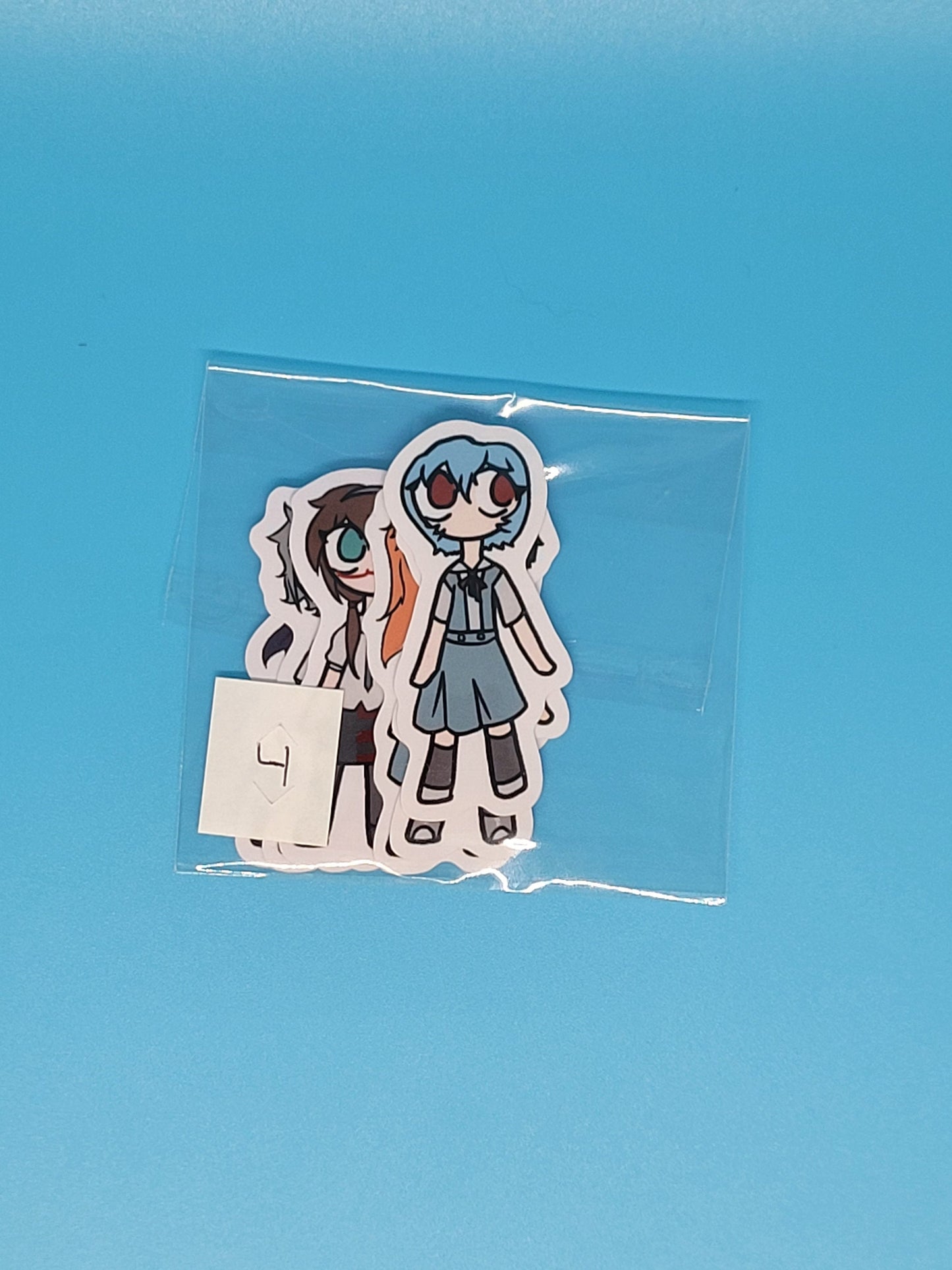 Neon Genesis Evangelion Asuka Rei and Shinji Chibis Vinyl Sticker Pack
