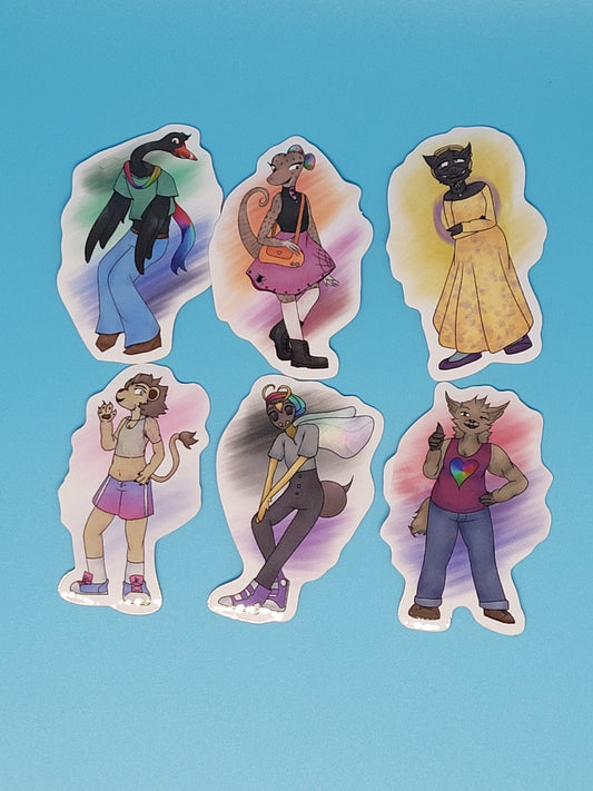 LGBT+ Pride Anthro / Furry Vinyl Sticker Collection