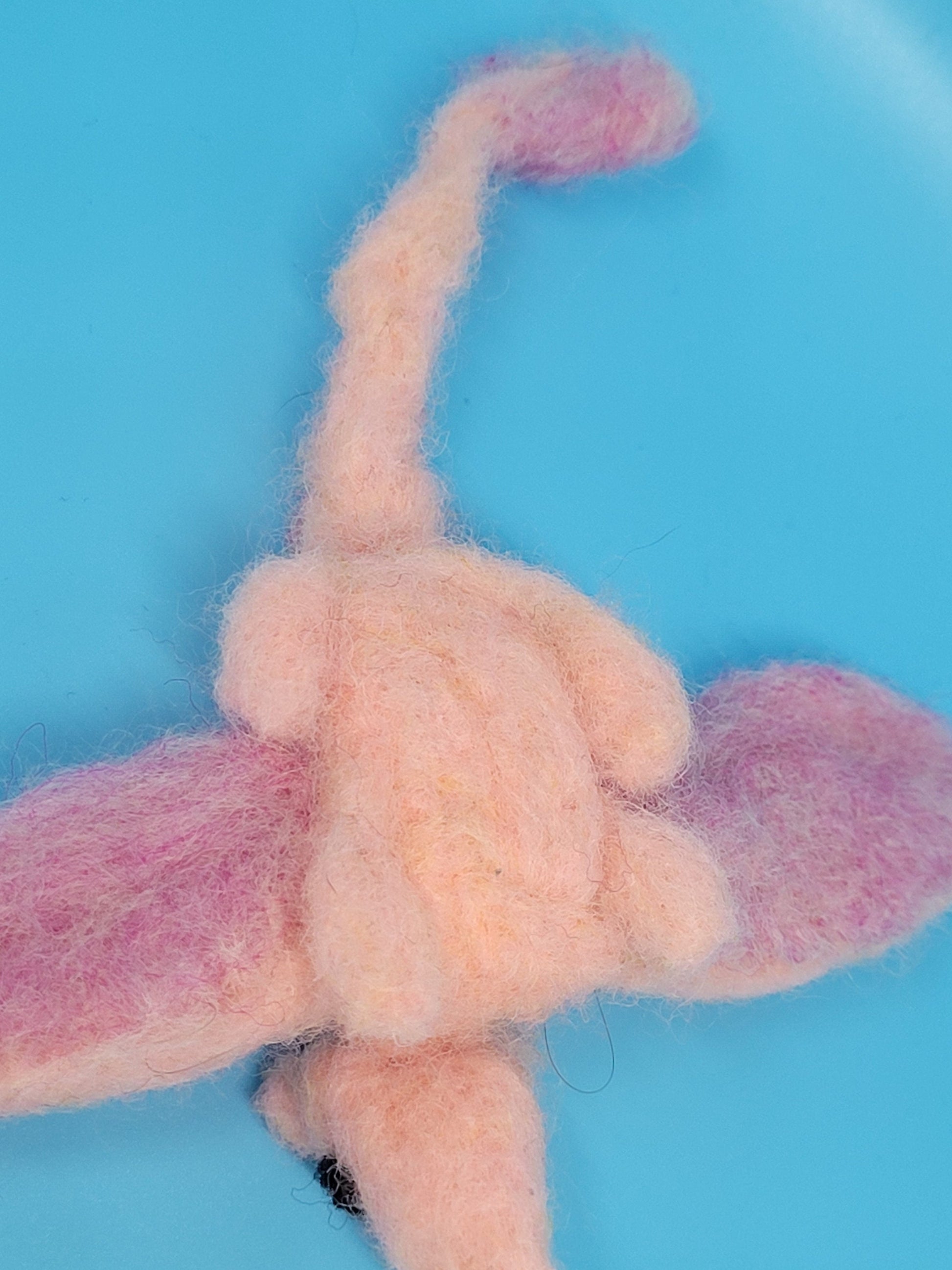 Needlefelt Pink Love Dragon - Plush / Soft Sculpture