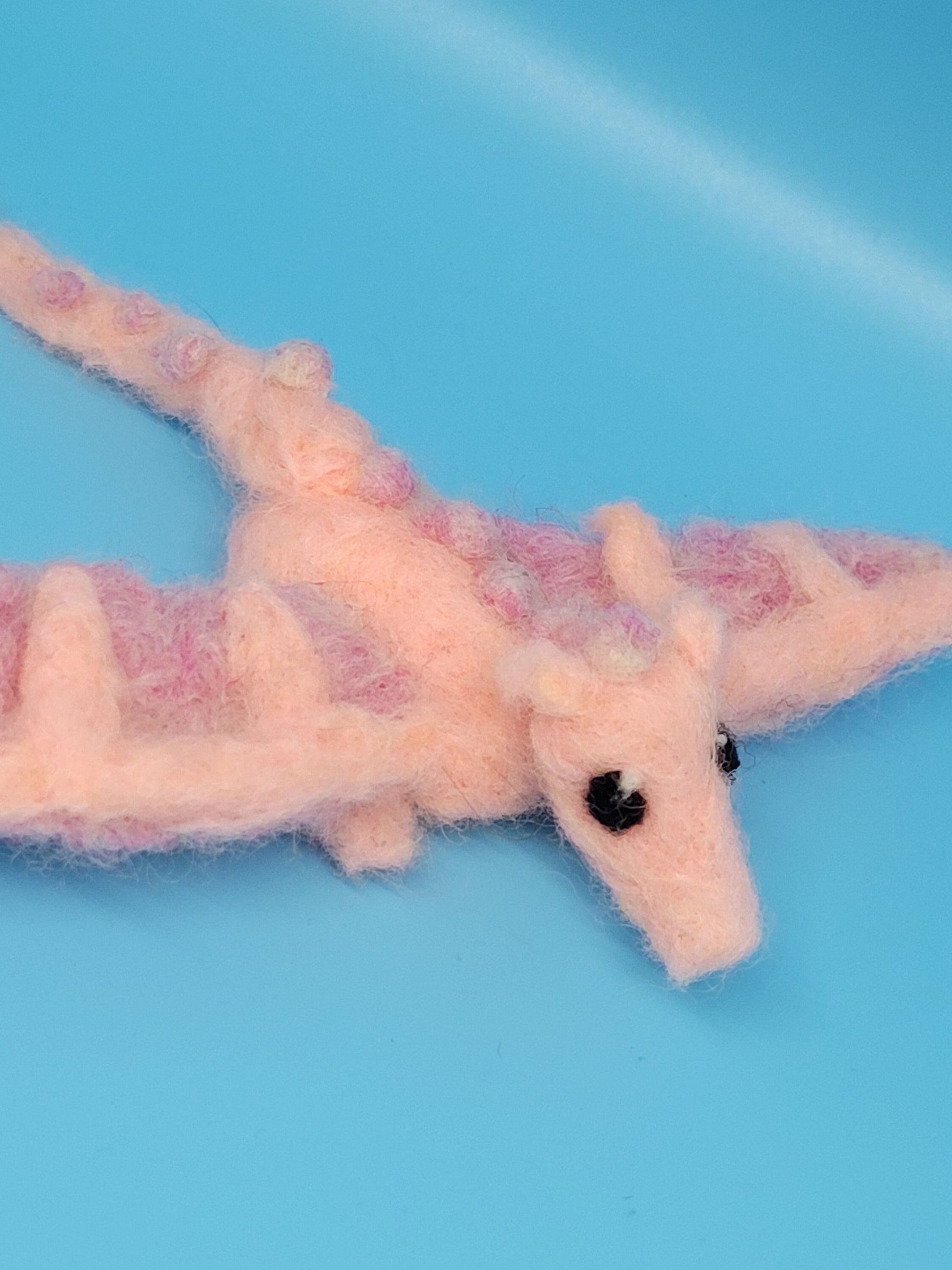 Needlefelt Pink Love Dragon - Plush / Soft Sculpture