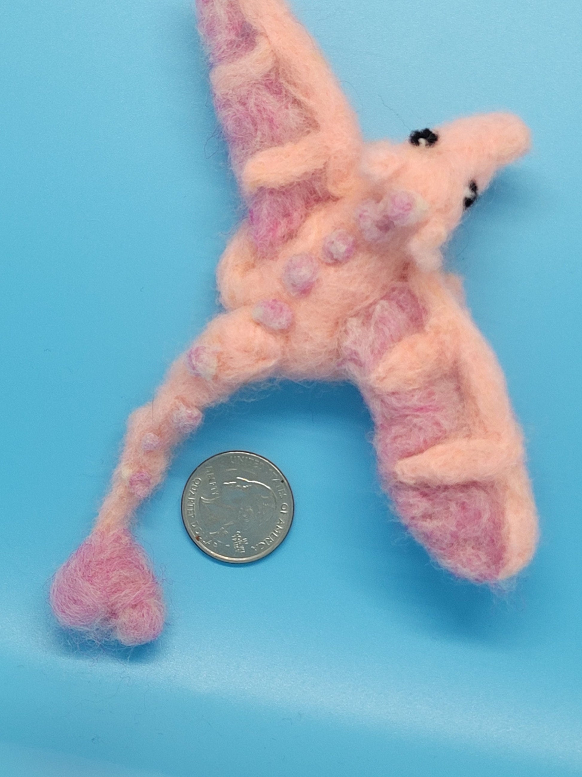 Needlefelt Pink Love Dragon - Plush / Soft Sculpture