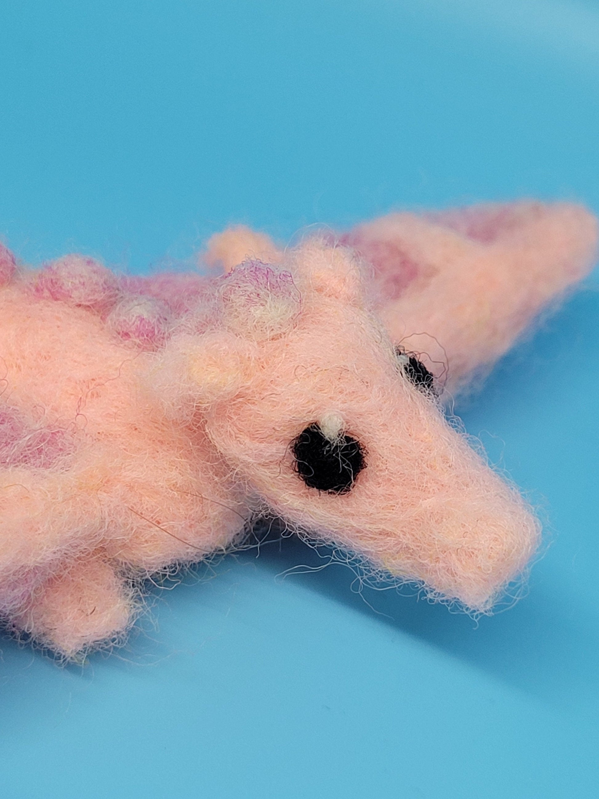 Needlefelt Pink Love Dragon - Plush / Soft Sculpture