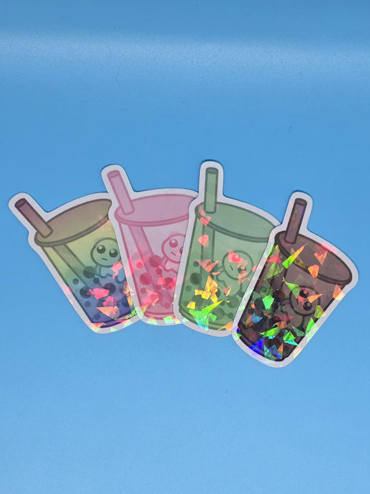 Boba Baby Holographic Stickers - tbh autism creature