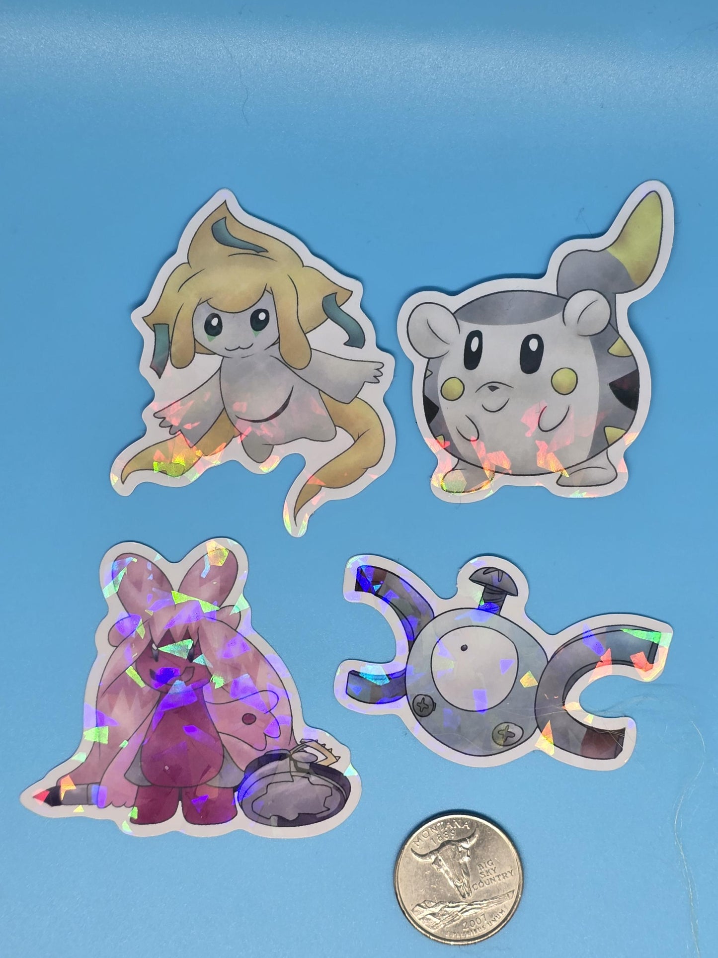 Fairy Pokemon Holographic Sticker Pack - Hatterene, Sylveon, Tinkaton, Mimikyu