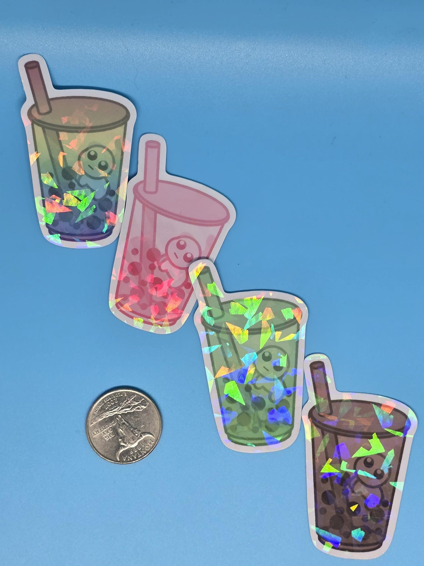 Boba Baby Holographic Stickers - tbh autism creature