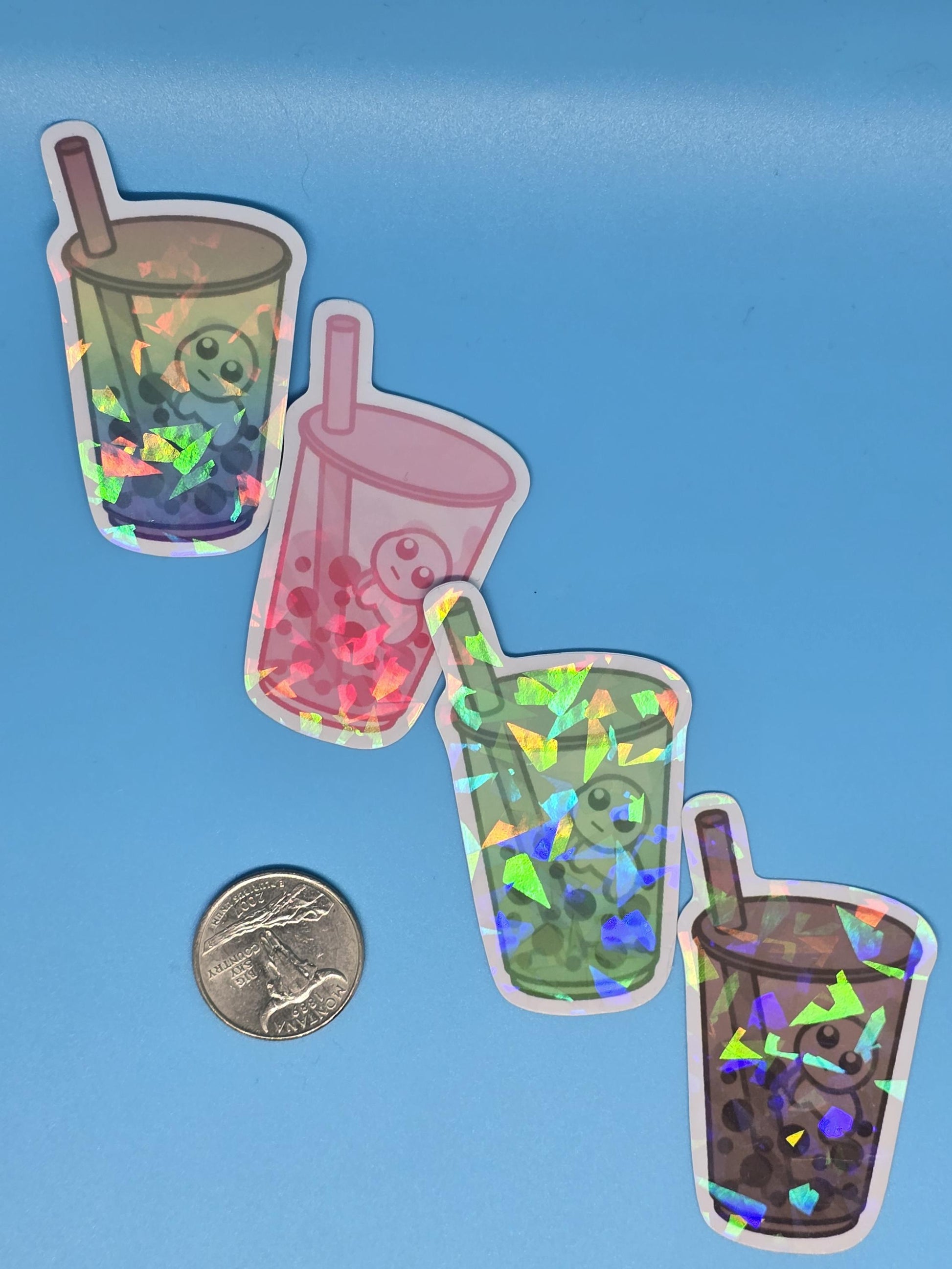 Boba Baby Holographic Stickers - tbh autism creature