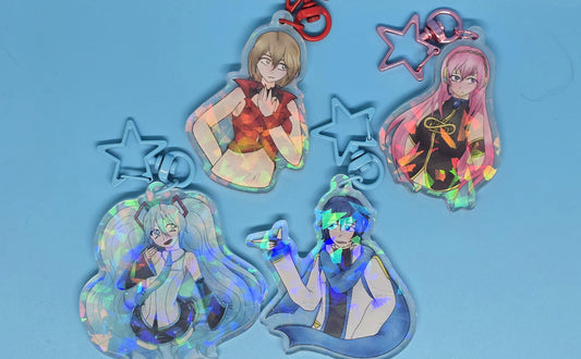 Vocaloid Hatsune Miku Holographic and Acrylic Keychain