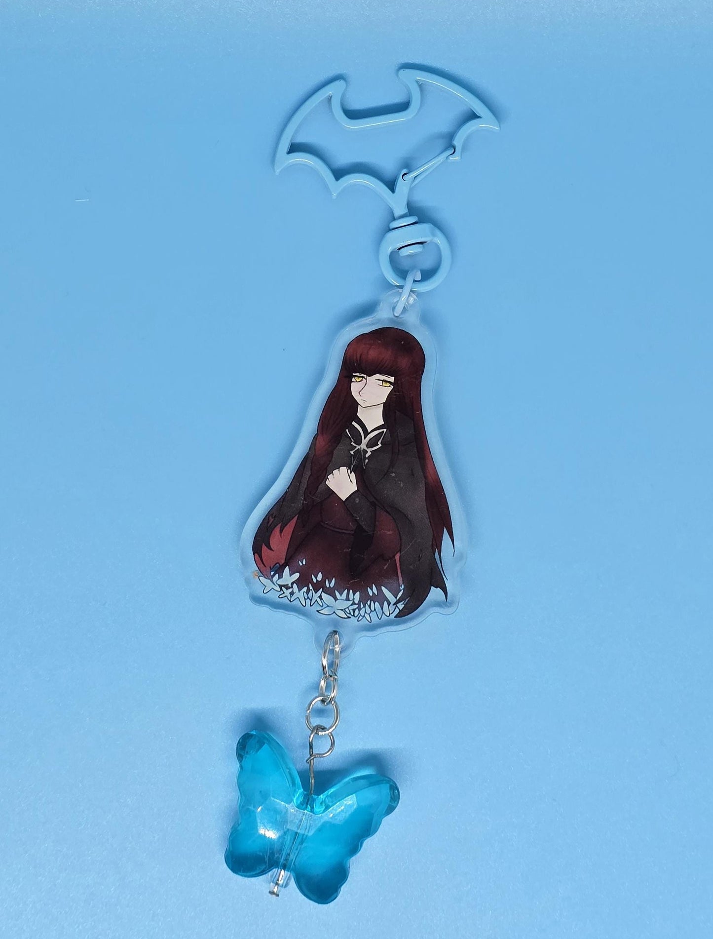 The House In Fata Morgana Acrylic Keychain with Butterfly Charm
