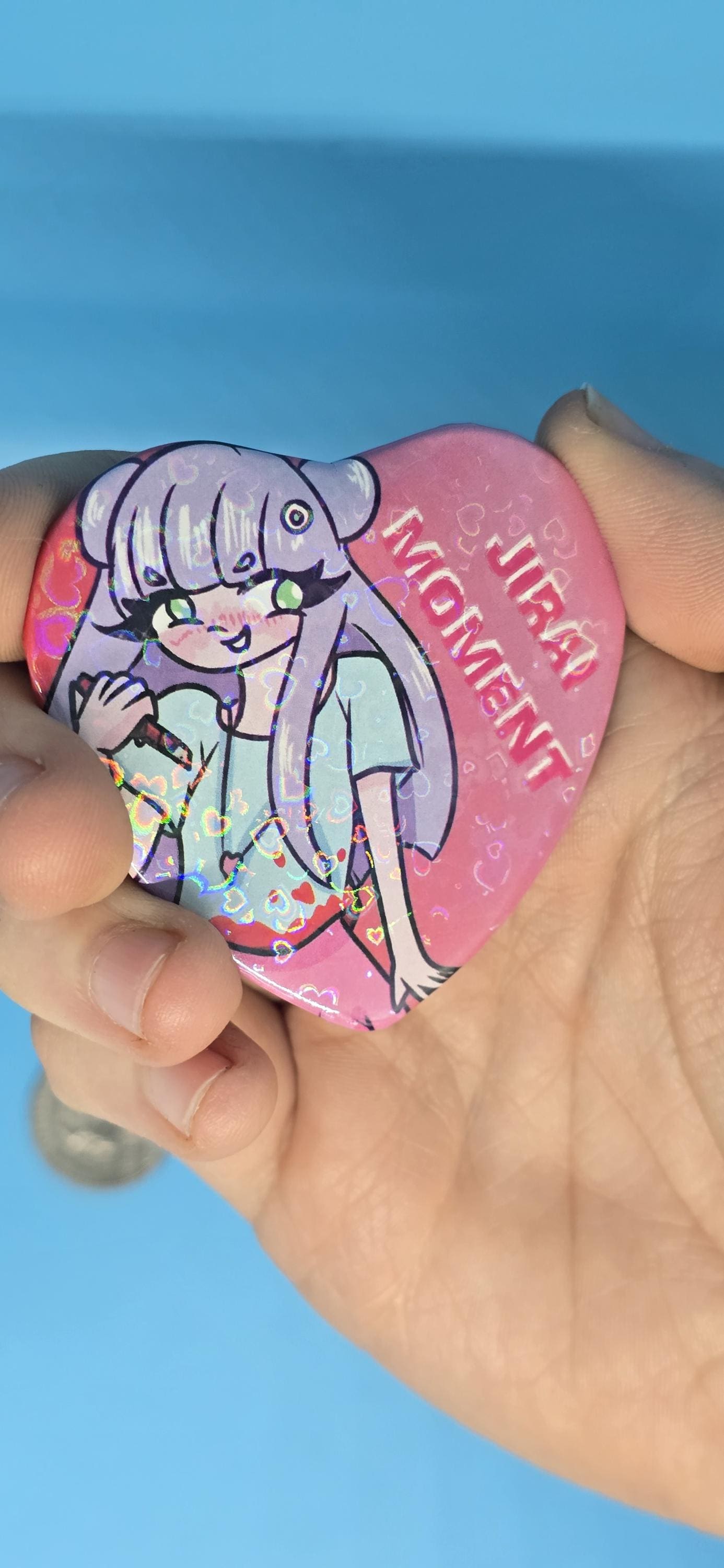 Menhera Jirai Moment Holographic Heart Pin Badges