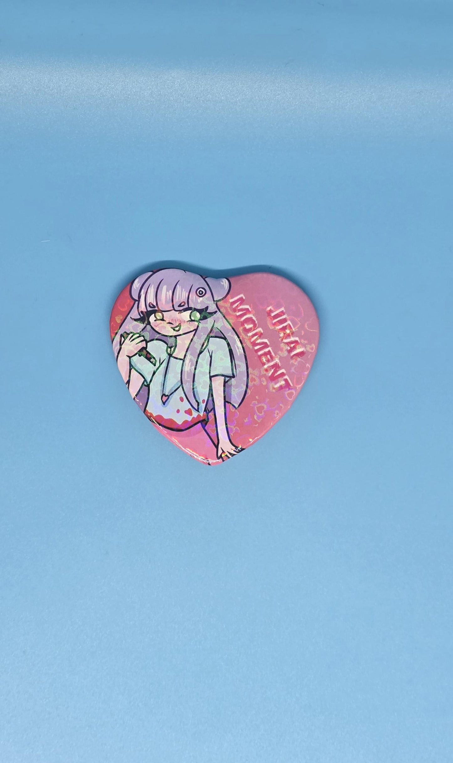 Menhera Jirai Moment Holographic Heart Pin Badges