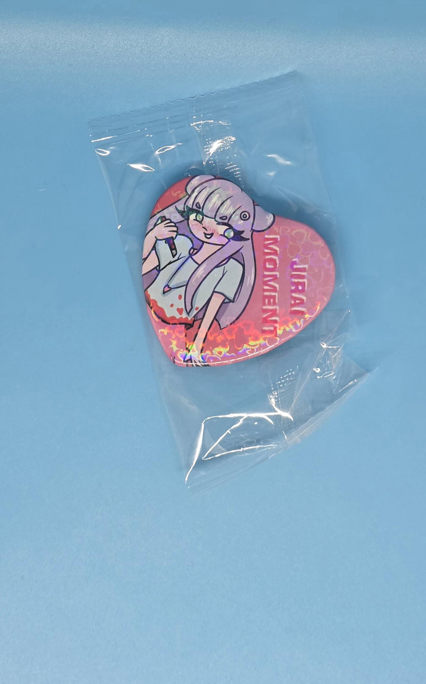 Menhera Jirai Moment Holographic Heart Pin Badges