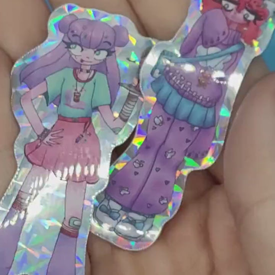 Fashion Girlies Prismatic Stickers- Menhera and Dreamy Kawaii