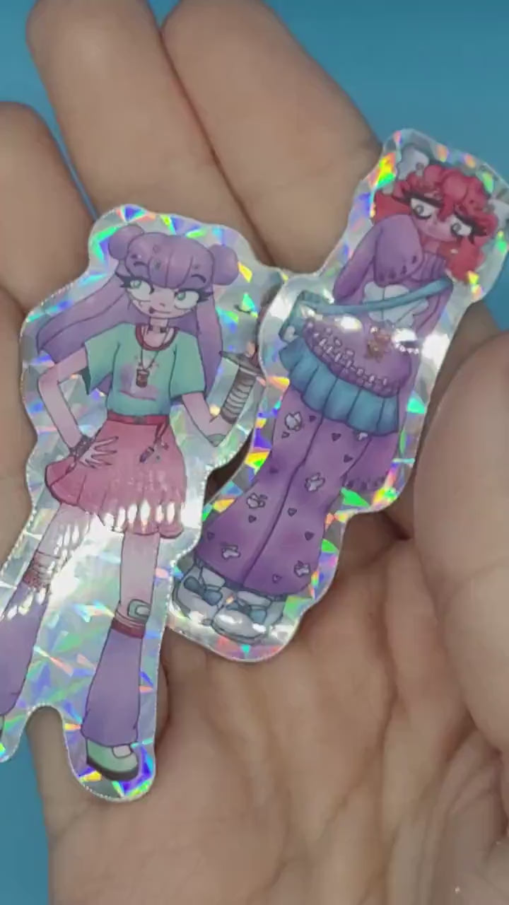 Fashion Girlies Prismatic Stickers- Menhera and Dreamy Kawaii