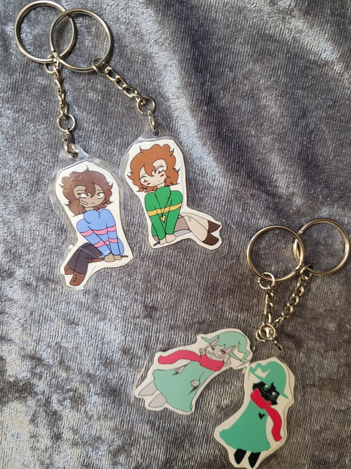 Deltarune / Undertale Ralsei and Fallen Children Laminate Keychains