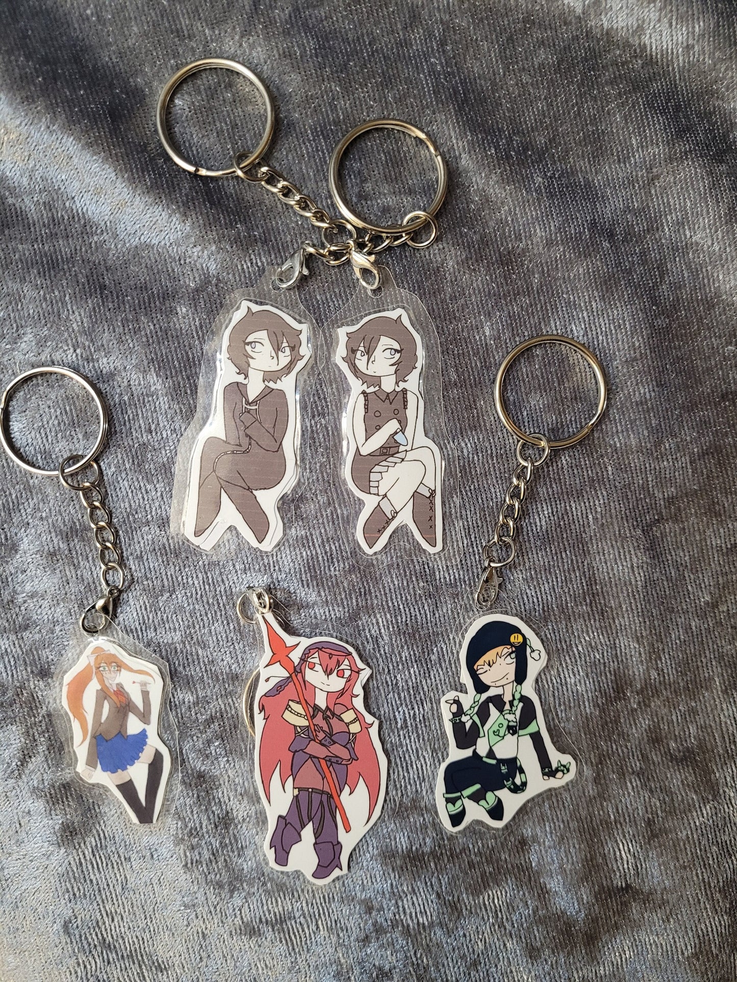 Video Game Keychains - DDLC, DMMD, Kingdom Hearts, Fate - Laminate Style