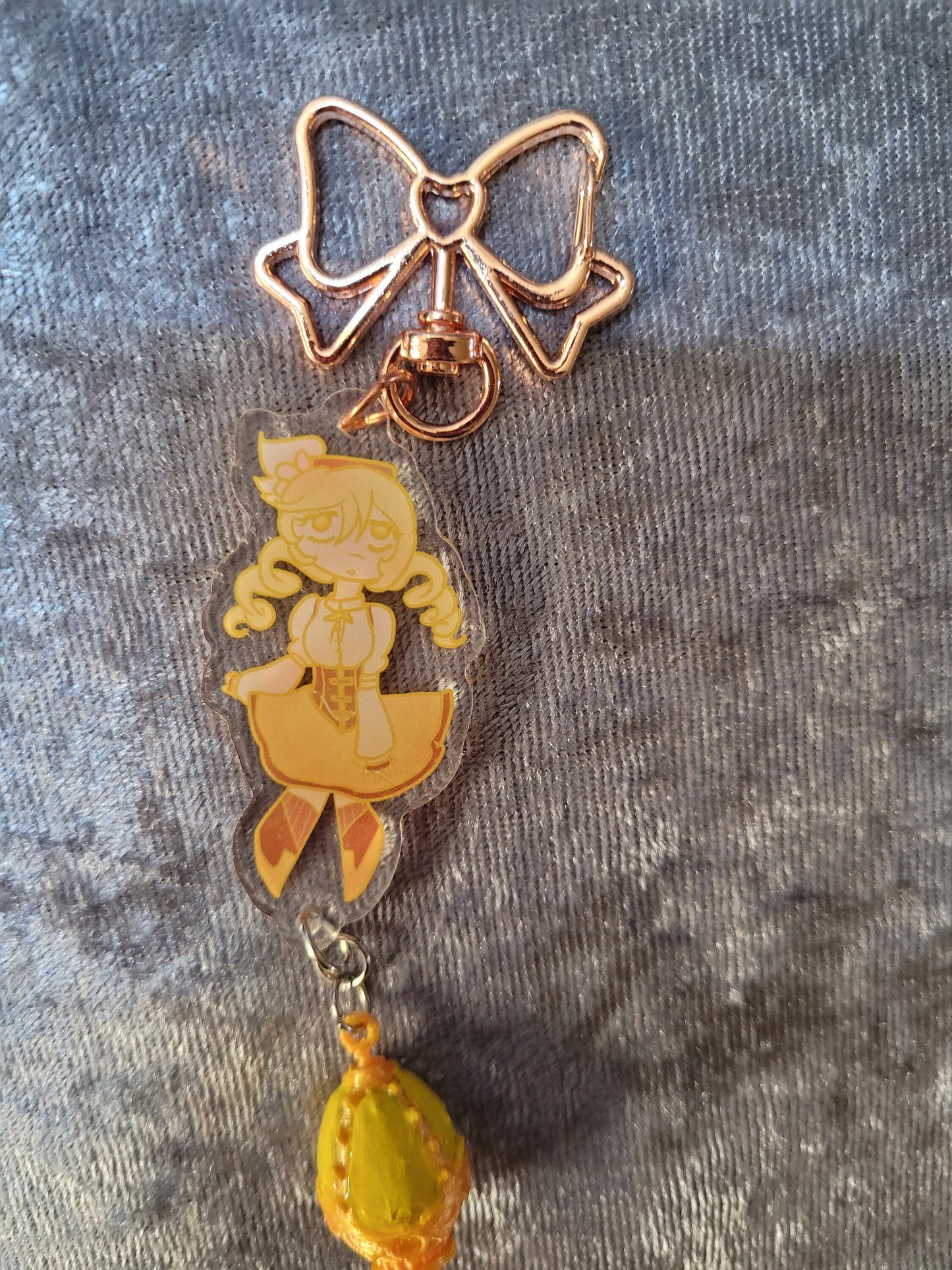 Puella Magi Madoka Magica Acrylic Keychains With Soul Gem Attachment Charm