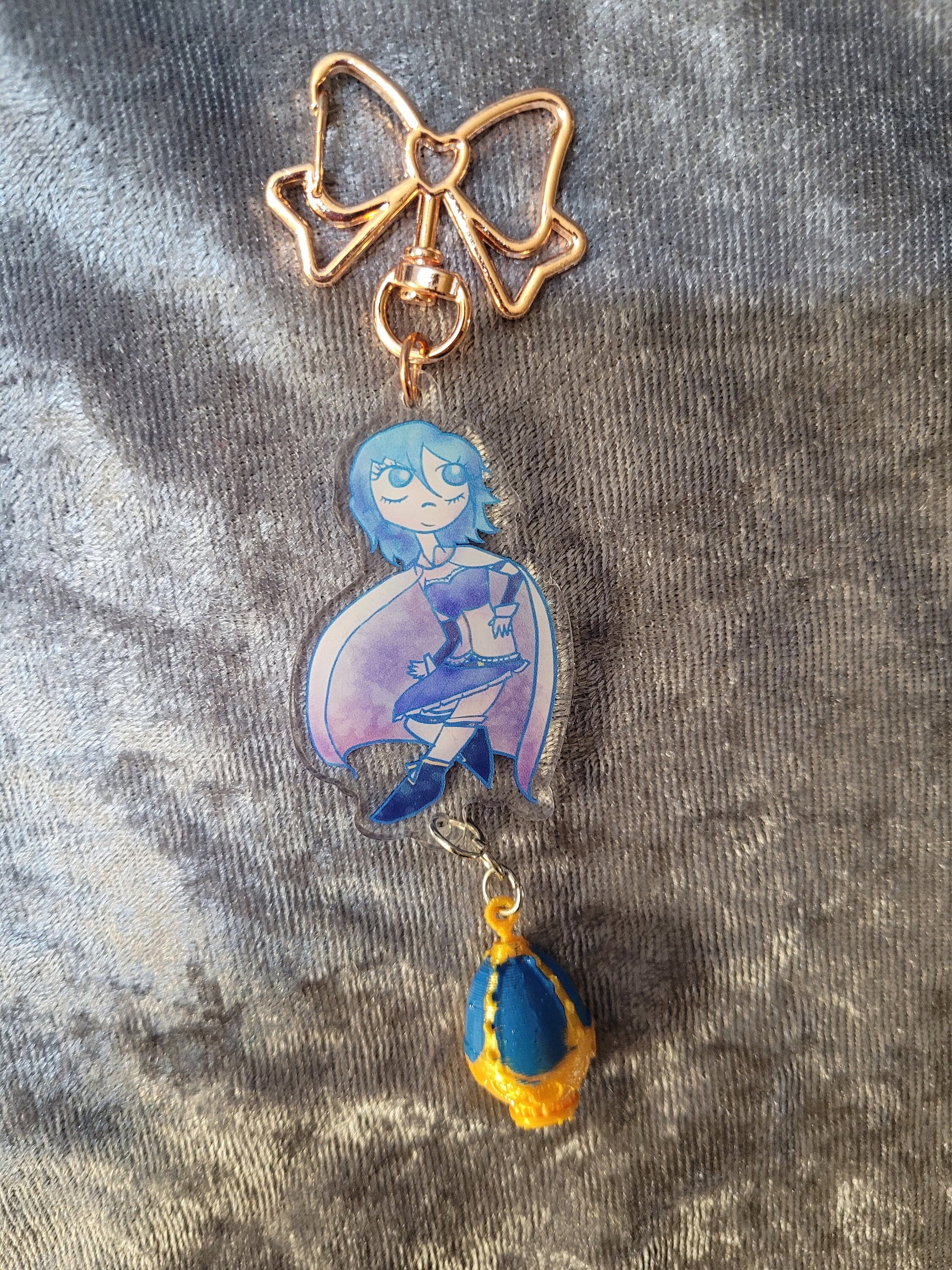 Puella Magi Madoka Magica Acrylic Keychains With Soul Gem Attachment Charm