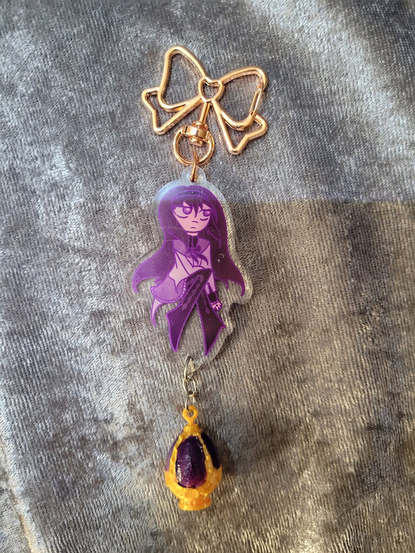 Puella Magi Madoka Magica Acrylic Keychains With Soul Gem Attachment Charm