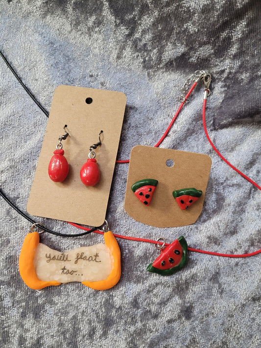 Polymer Clay Earring And Necklace Sets